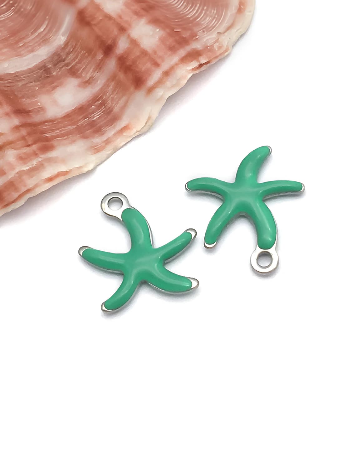 1 pc small steel apple green star 10x10mm-0.2g