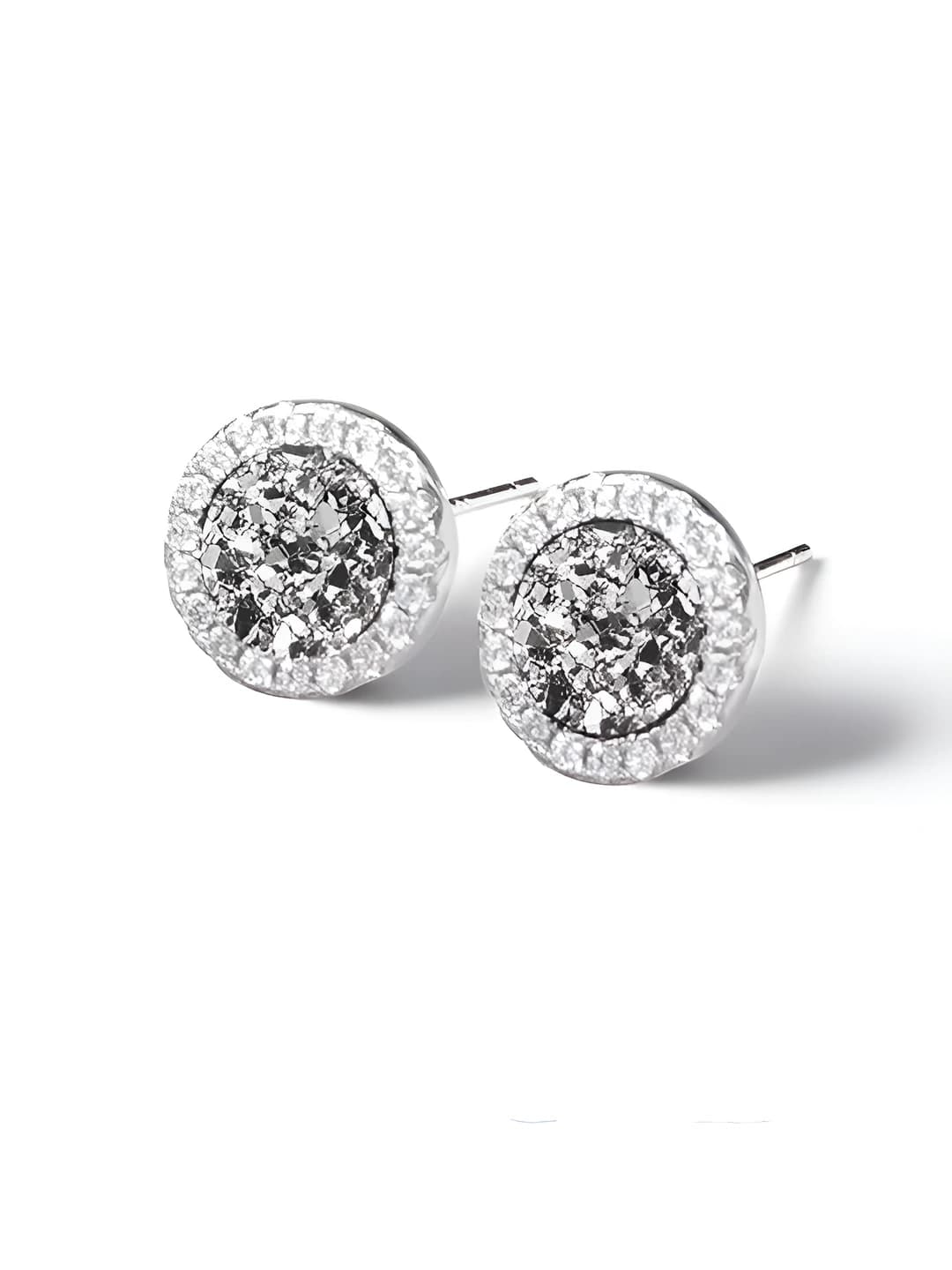 2# Full diamond studs - White pair