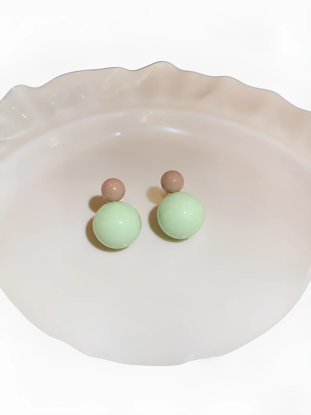 4# Green-pink - Pair - Copper pin - 2.3 cm