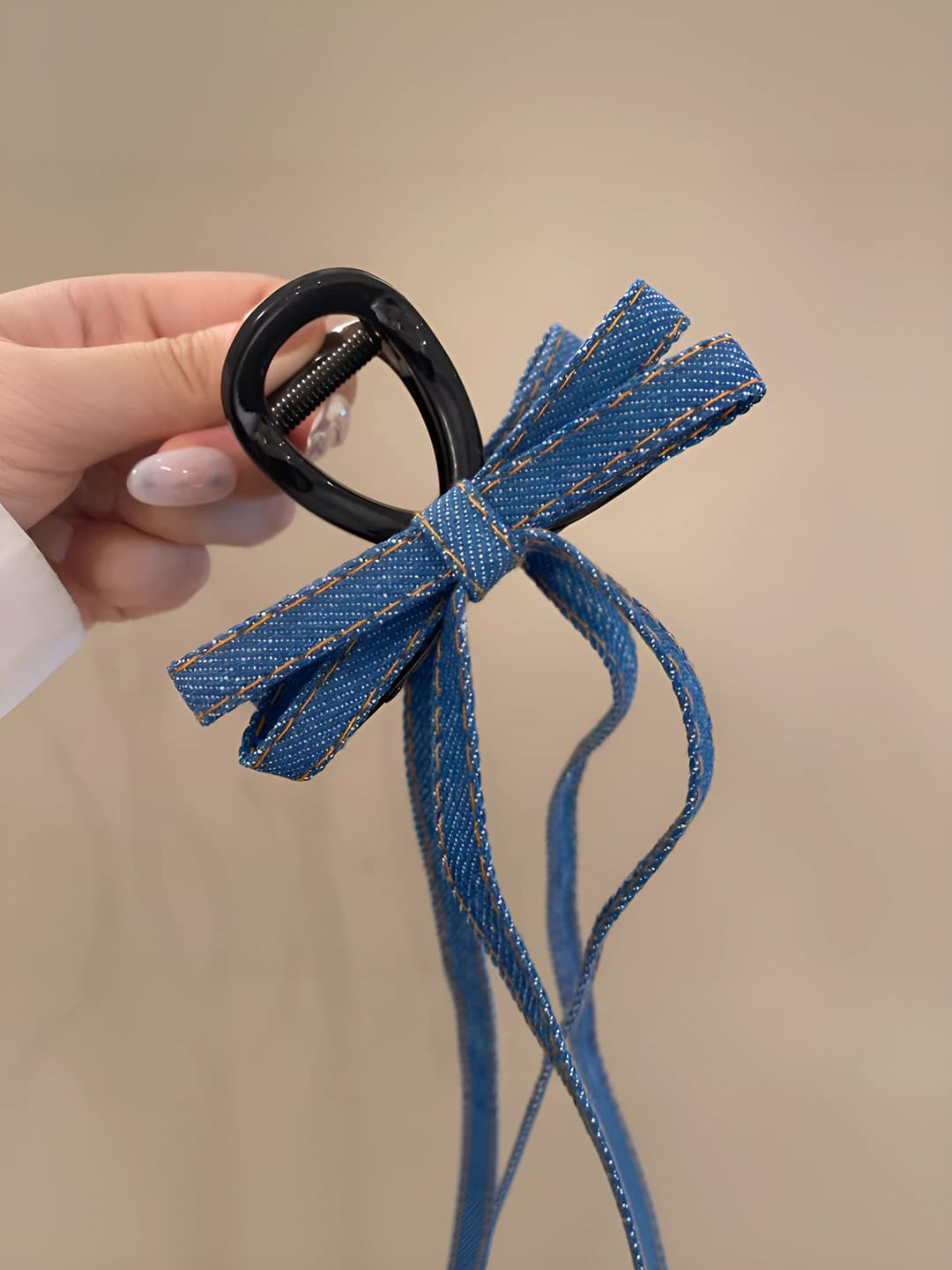 Ayollar uchun denim pichog'li soch toʻgʻnagʻichlari va taroqlar, koreys uslubida, 2026