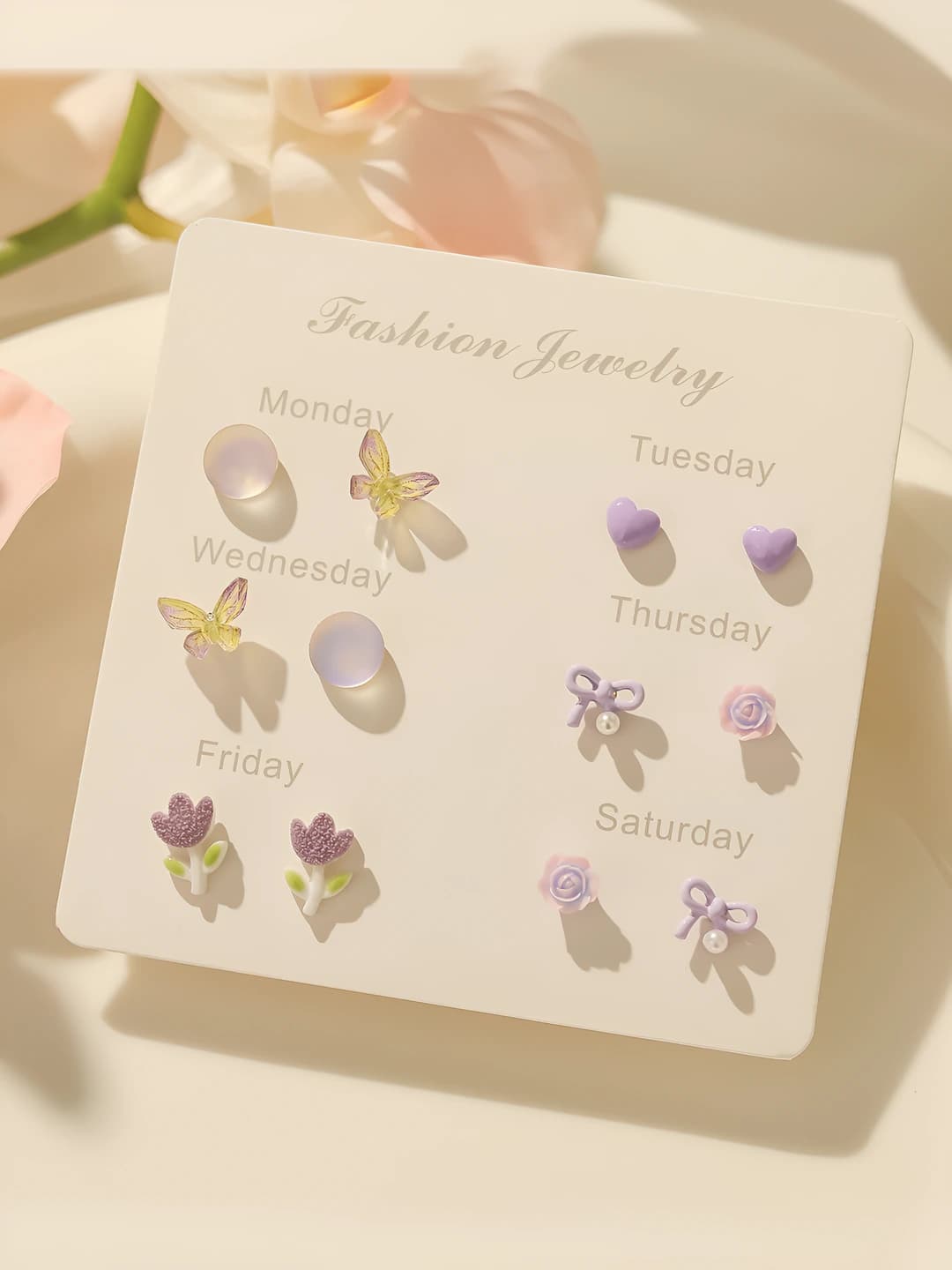 5# Purple stud earring set