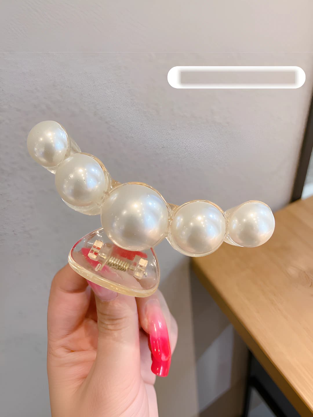 Large clear pearl hair clips