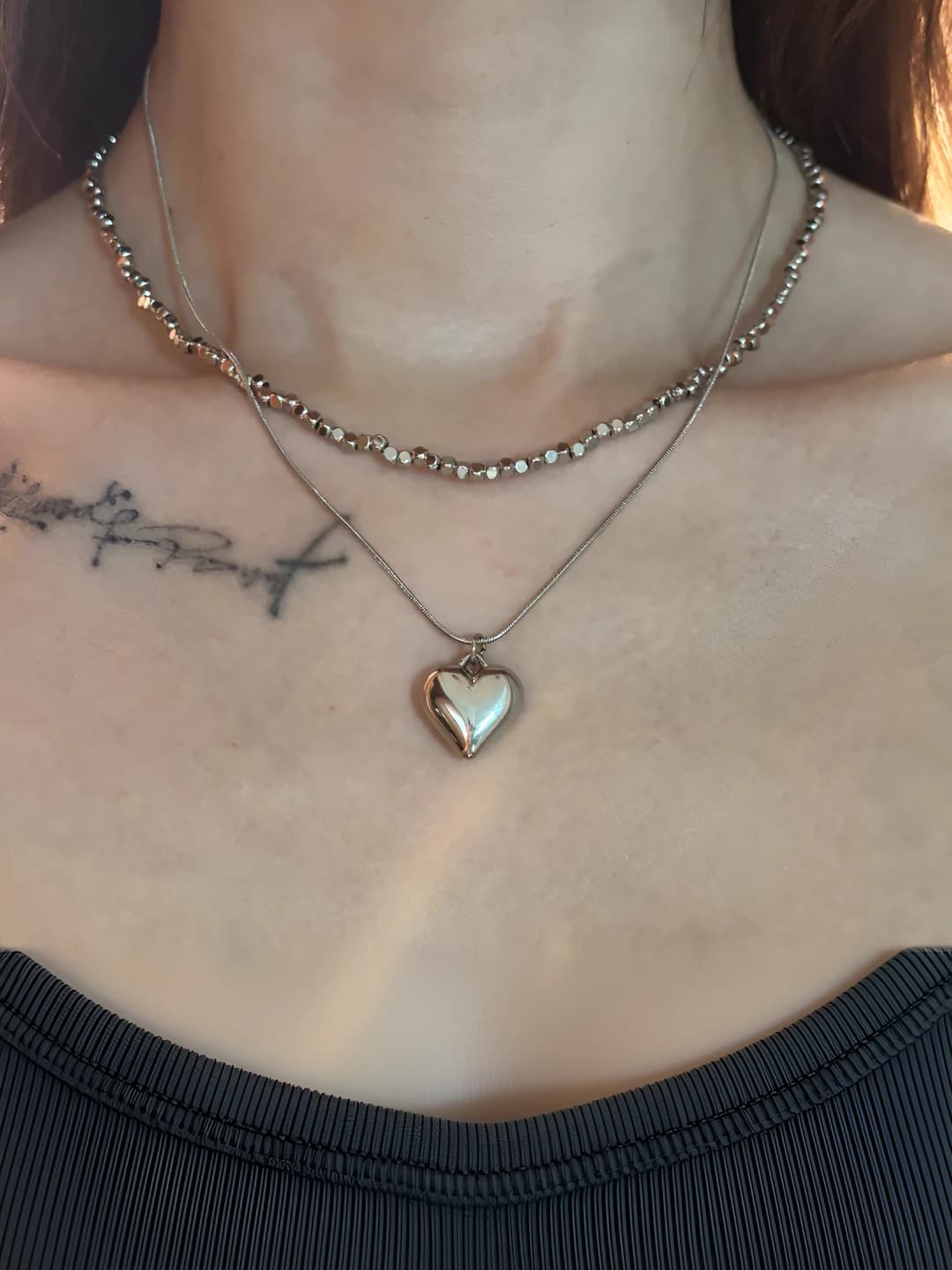 Heart shape 2-piece bracelet set