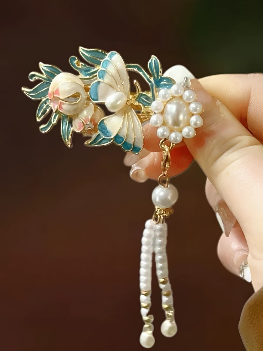 Butterfly Flower Tassel Hair Clip