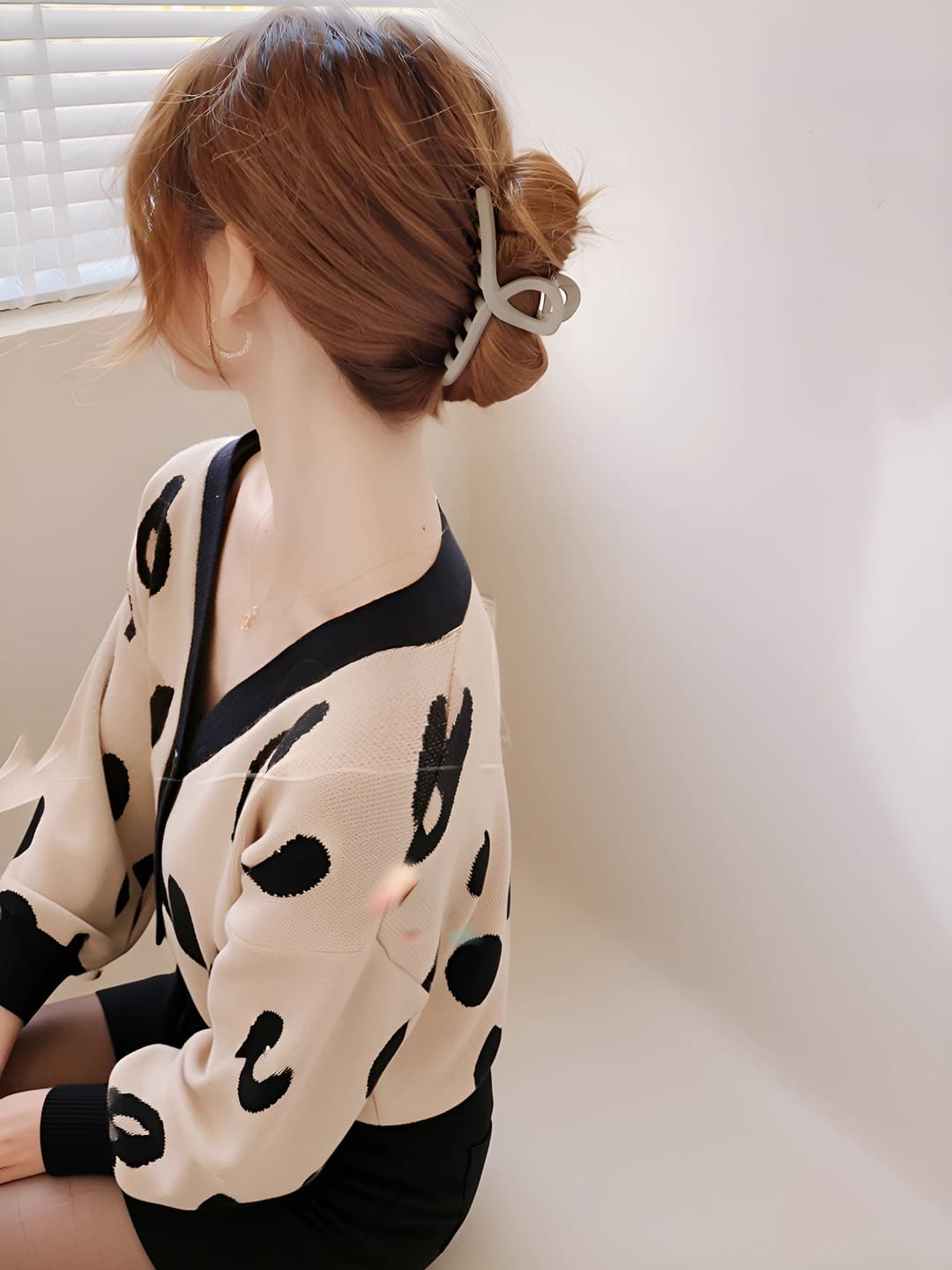 11# Beige-grey Y-shaped clip 11cm