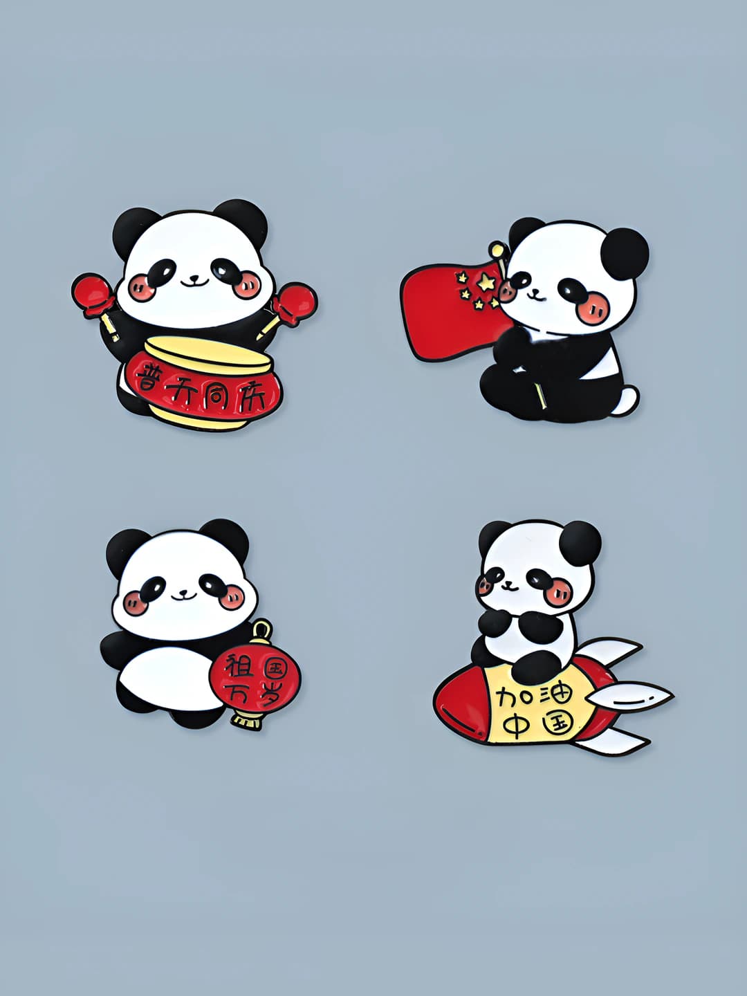 Women's panda enamel brooch, cartoon style metal pin, for couples, gift and decoration