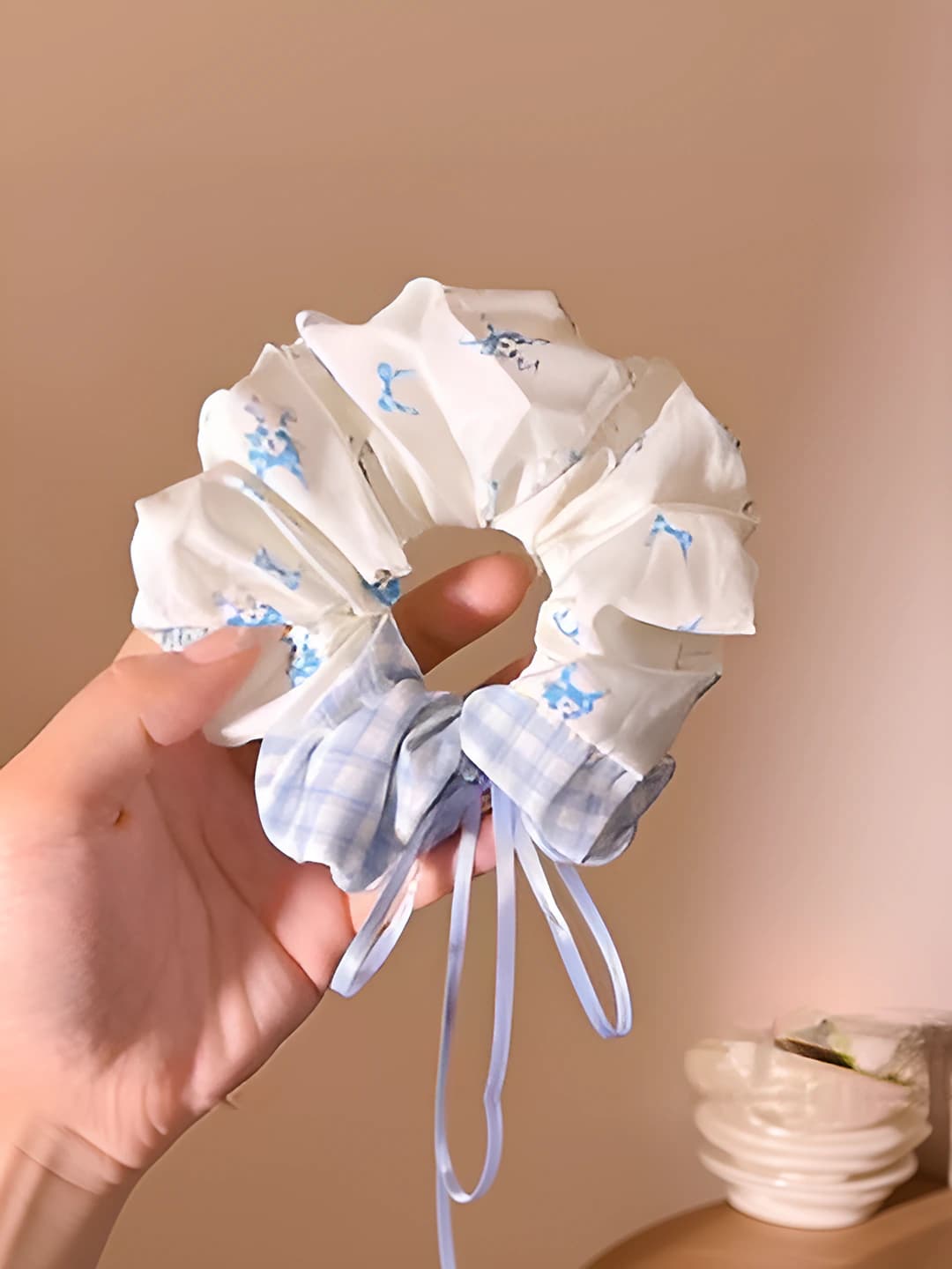 1# Синий клетка котик резинка 12cm
