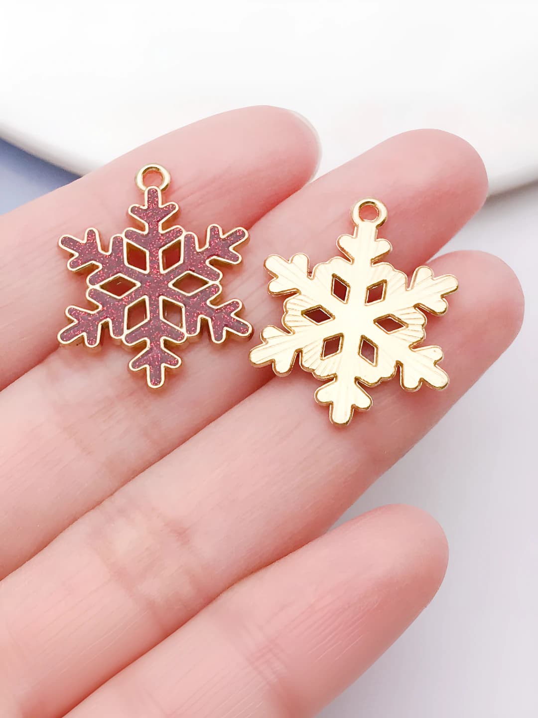 Красный, золотой, 24x19x1.5mm, 1.7g, 24966