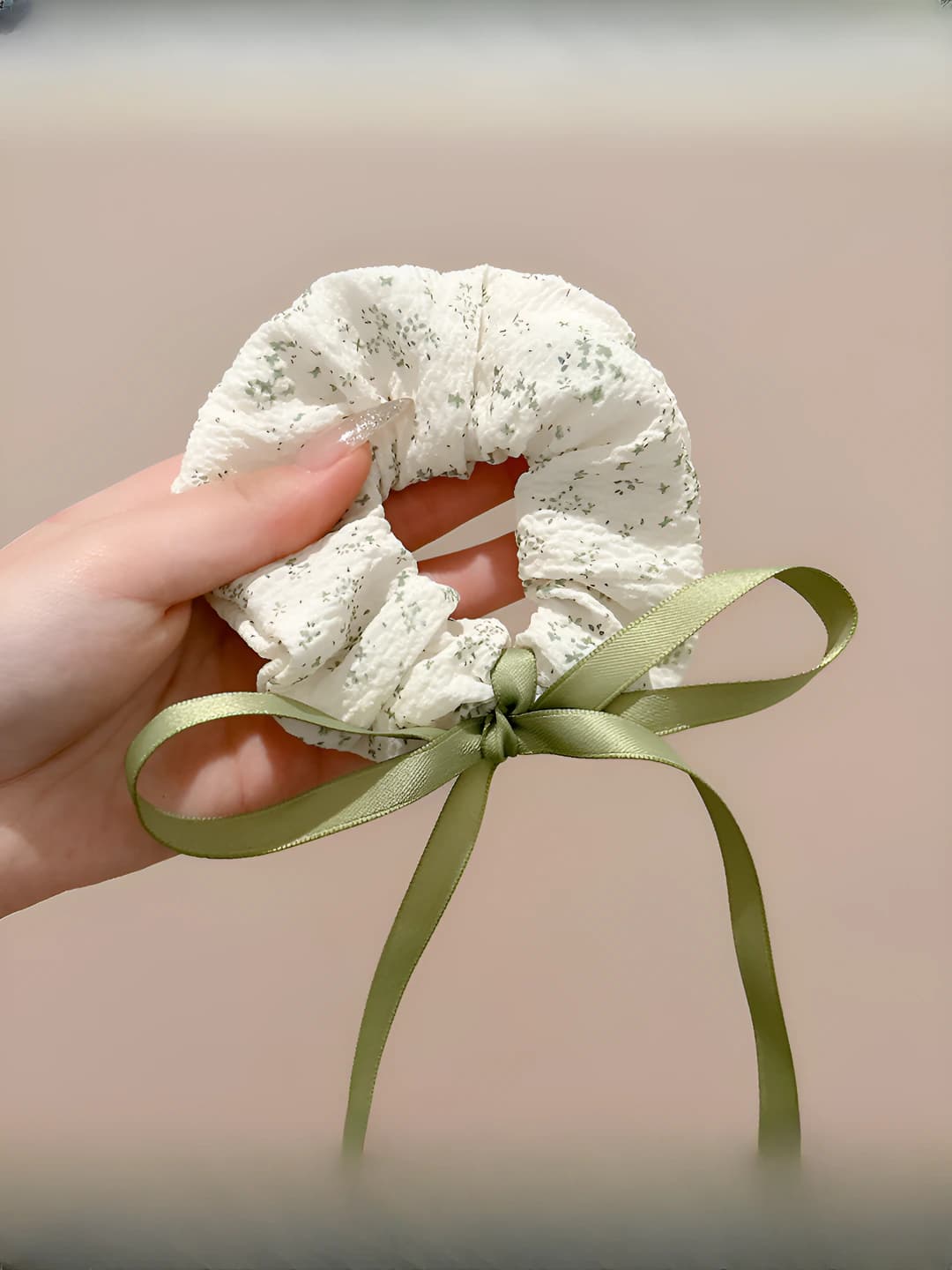 1# Dusty green ribbon 8 cm