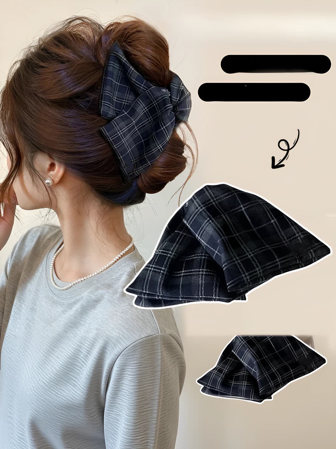 Navy, plaid, 13 cm