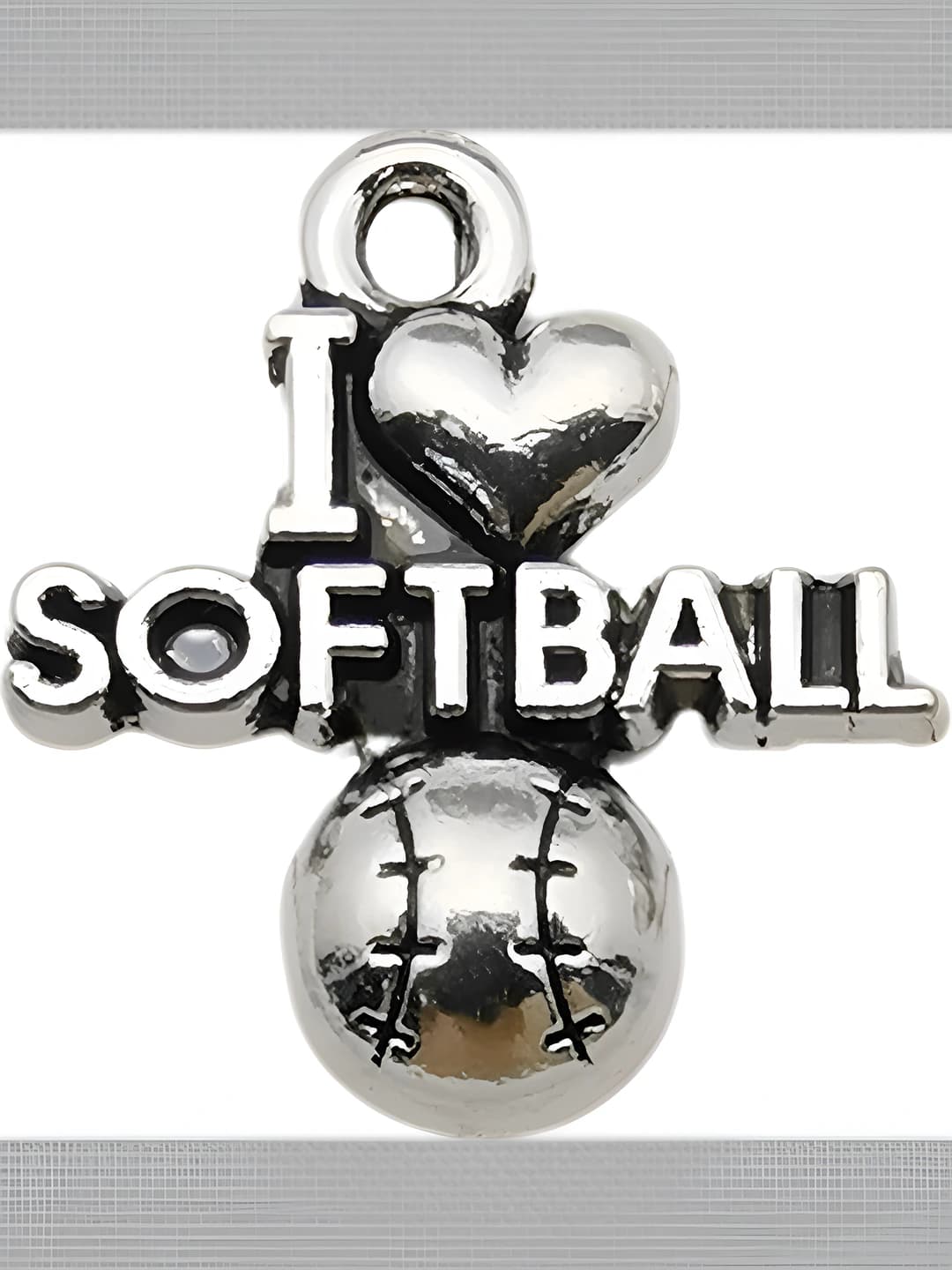 1 pc Letter 'I love baseball' 19x19mm-1.5g-11150