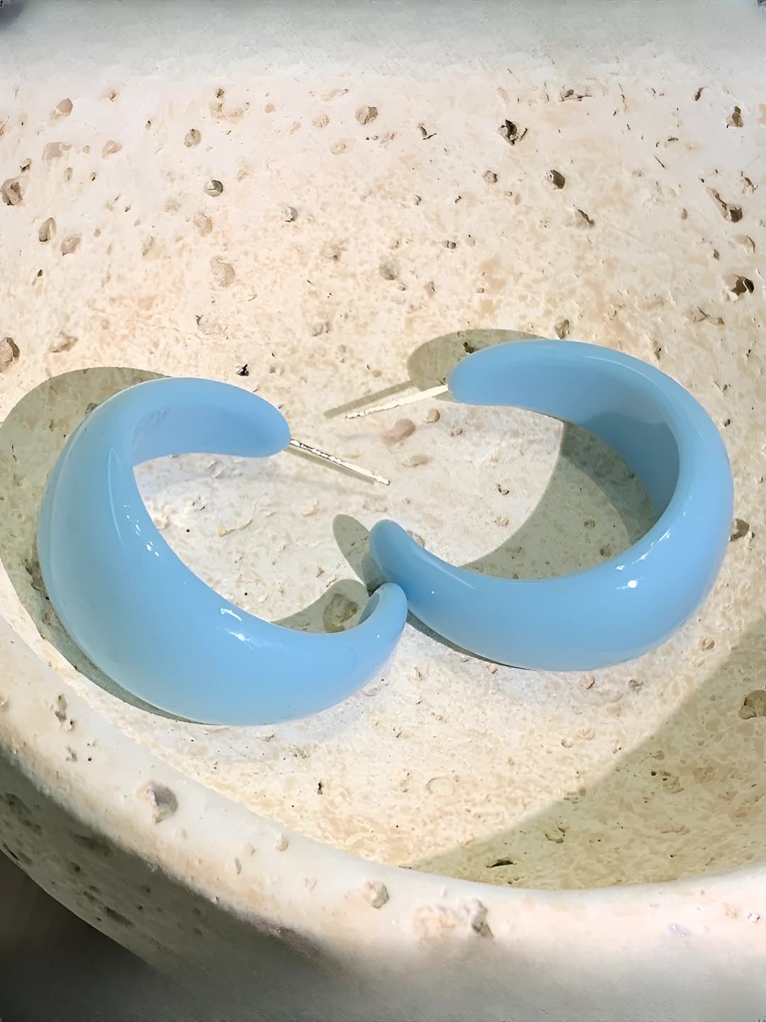 2# Light blue studs, copper, diam. ~3cm
