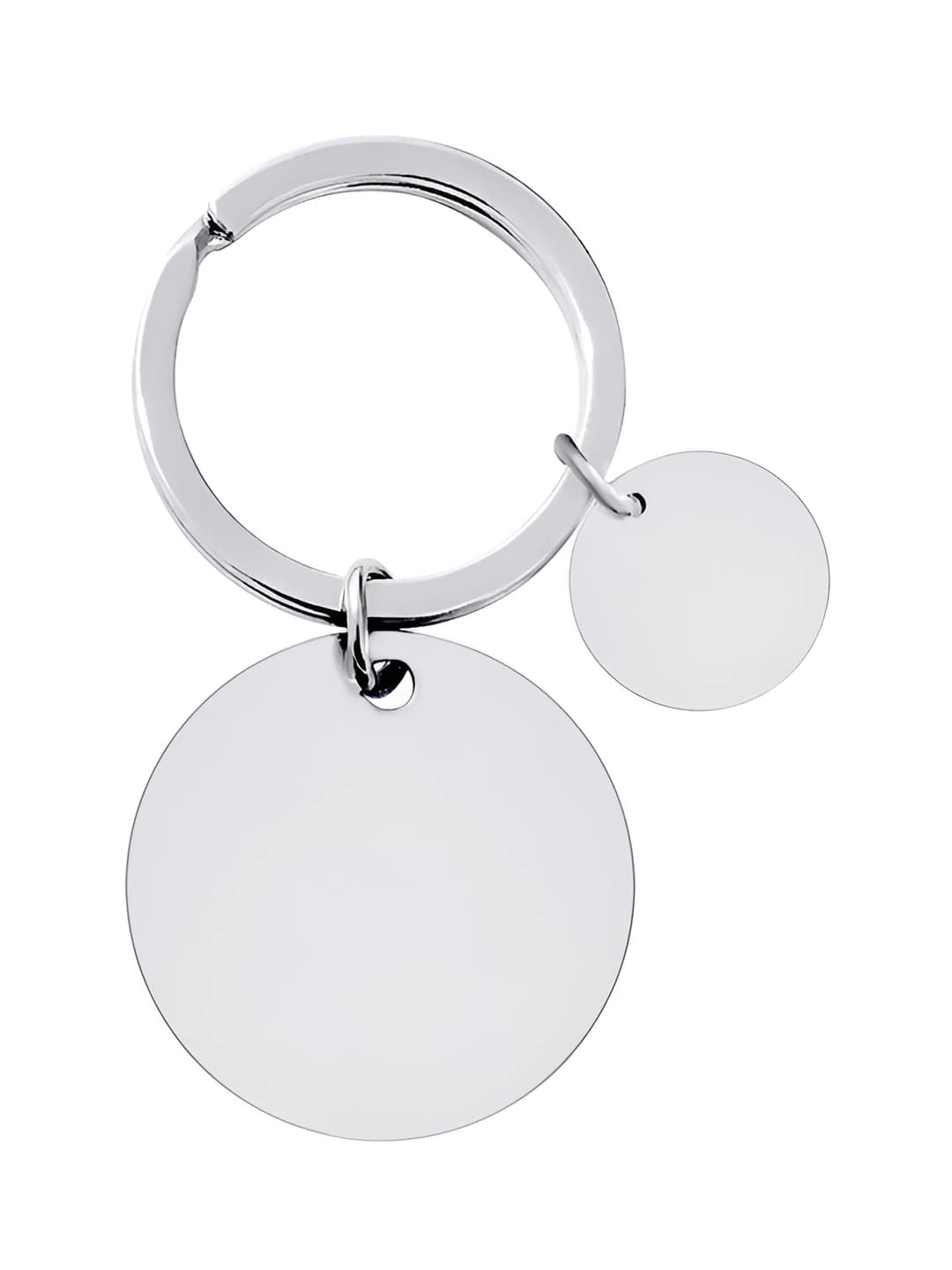 Round plate + Small round + Key ring (silver full)
