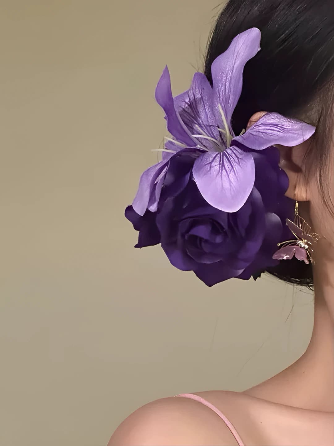 Women's flower hair clip, artificial flowers, side clip, ins style hair accessory