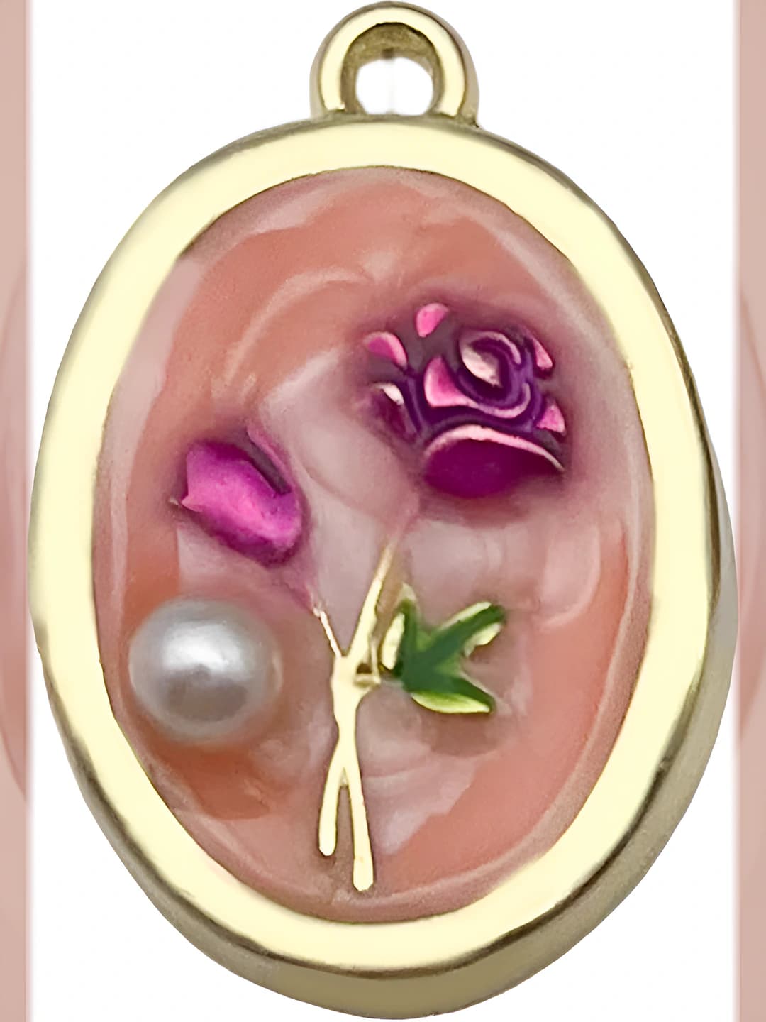 Розовая роза 26x18mm