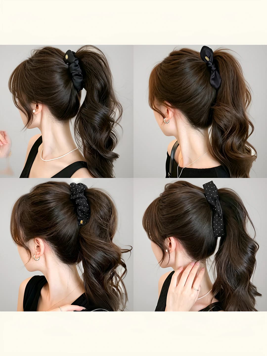 Women's hair clips and combs: black, large size, for thick hair, new model 2026