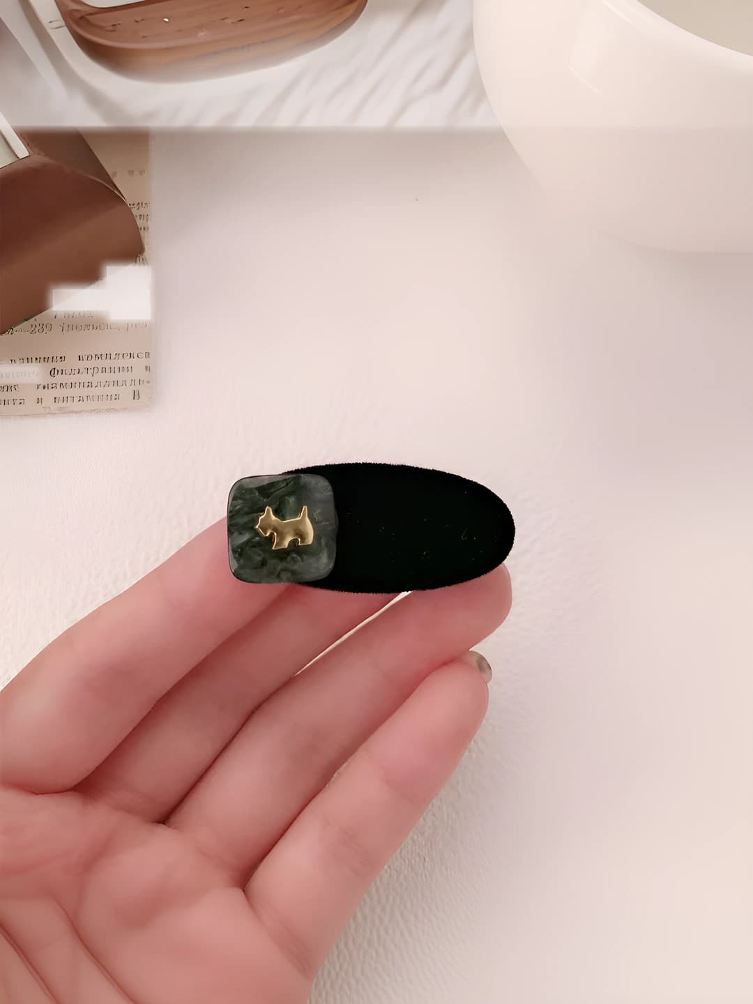 Серый, клипс в виде щенка, 1 шт