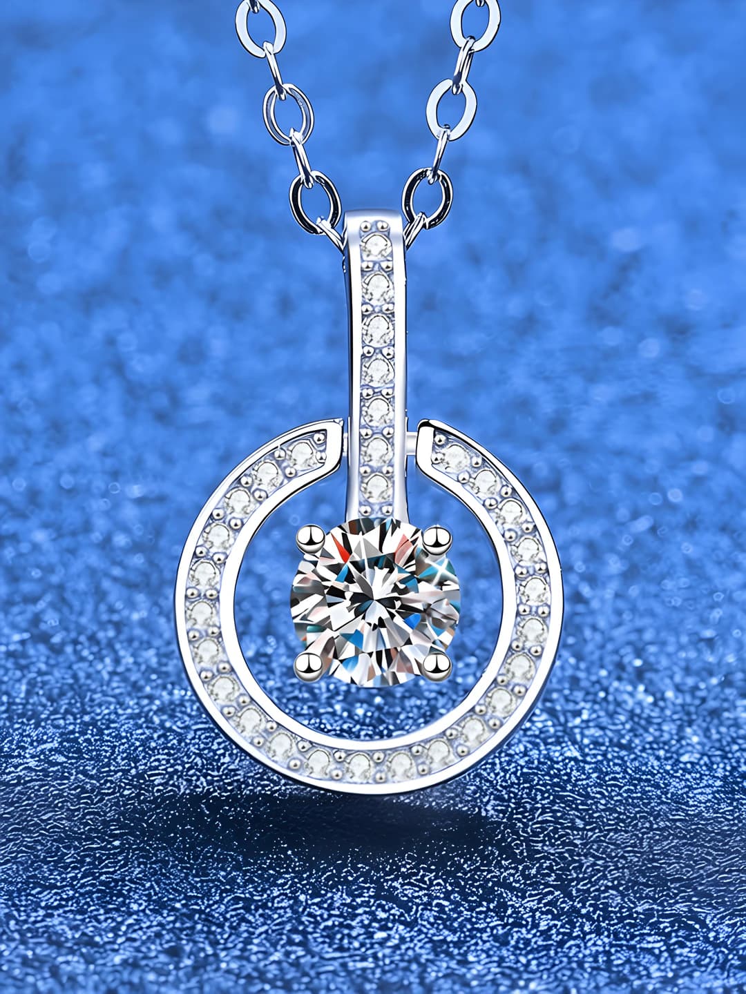 Женское ожерелье из серебра 925 с моissanite, геометрической формой и дизайном «звёздный след», с кольцом, инкрустацией бриллиантами, повседневный стиль