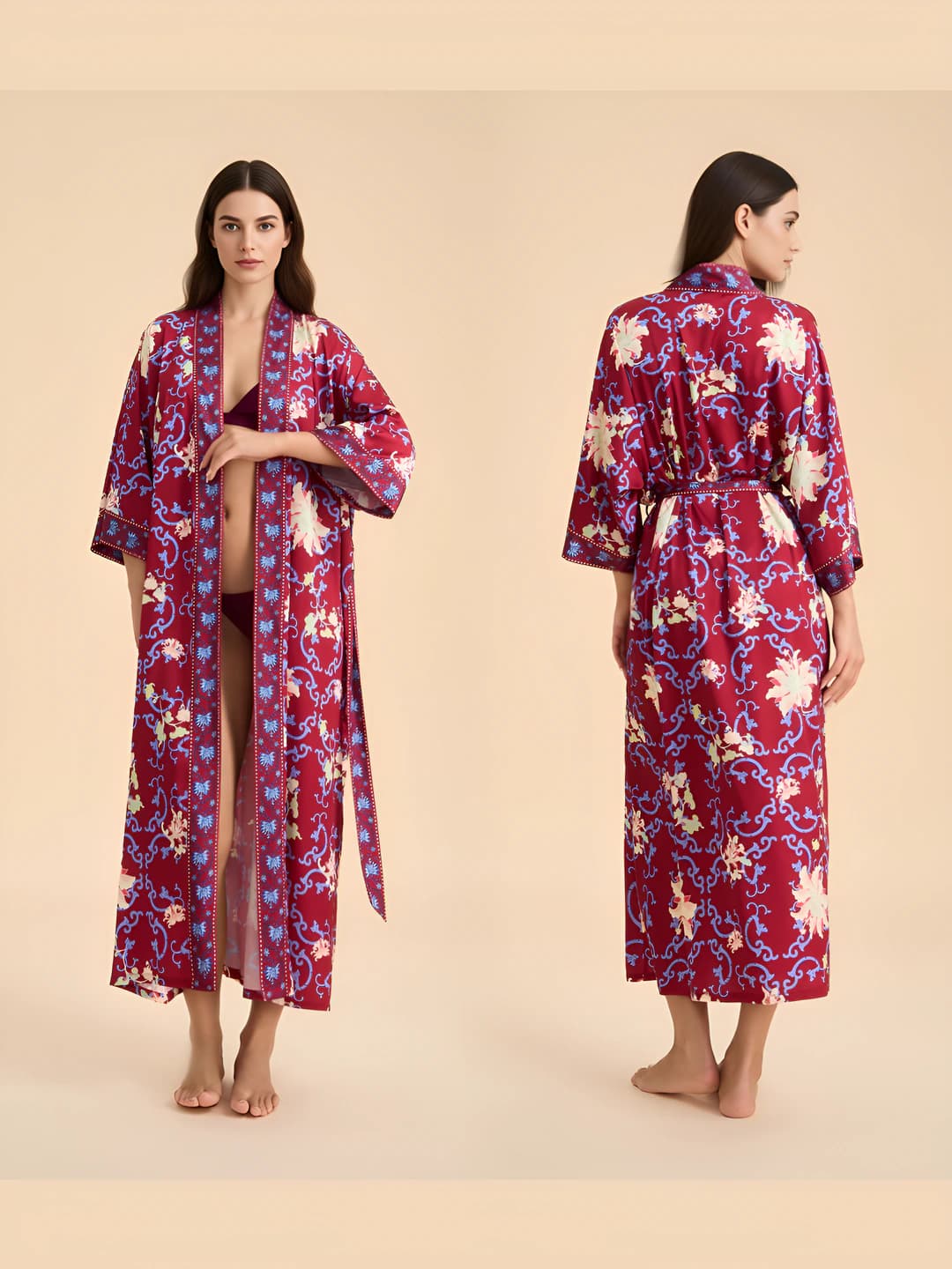 Wine red, floral
