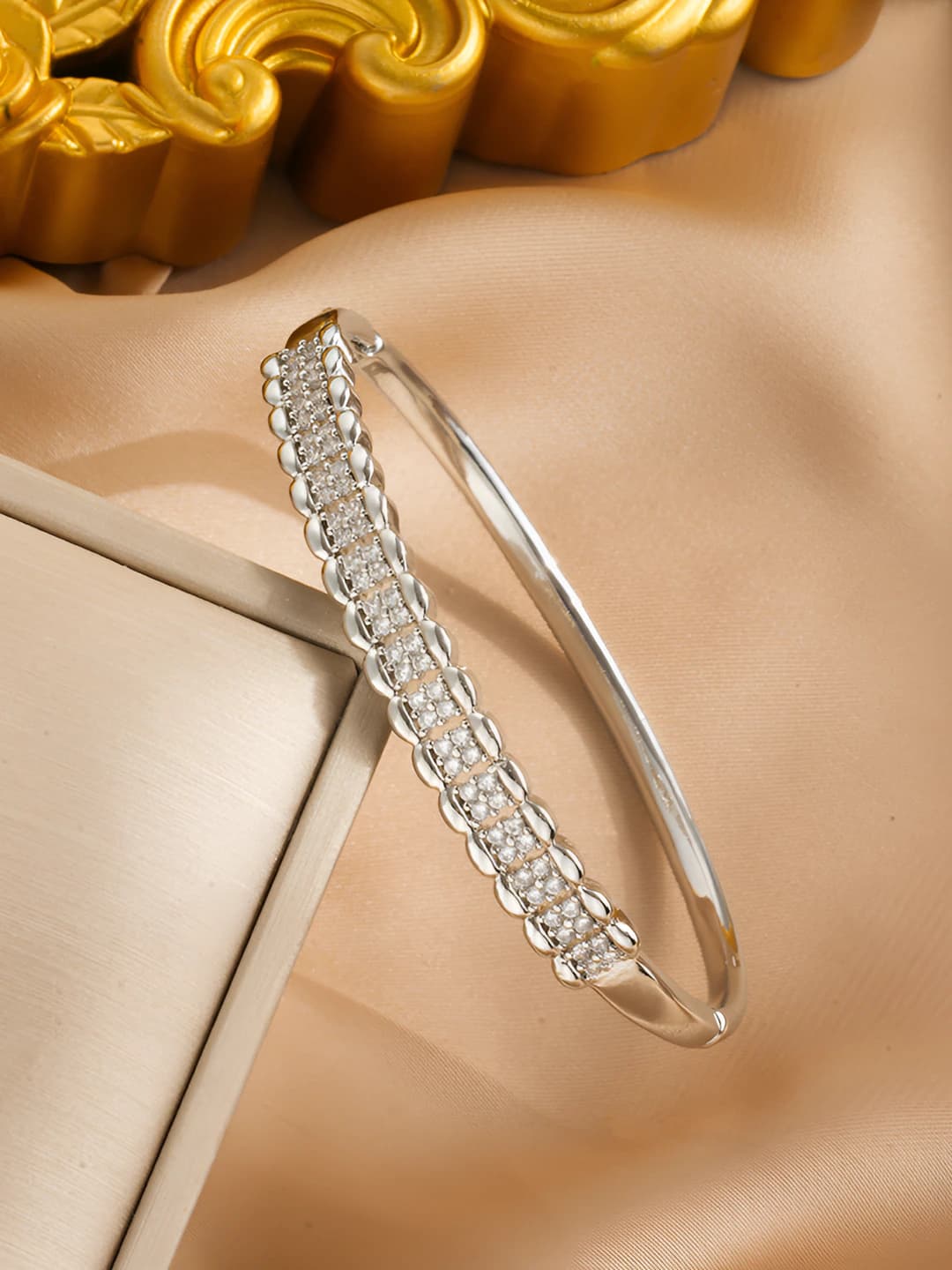9908 geometric zircon bracelet - Silver