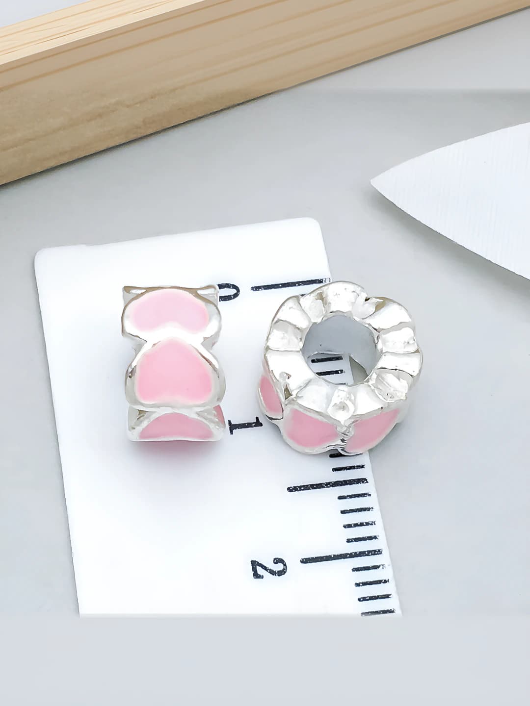 1 pc pink drop heart 6×10mm-2.2g