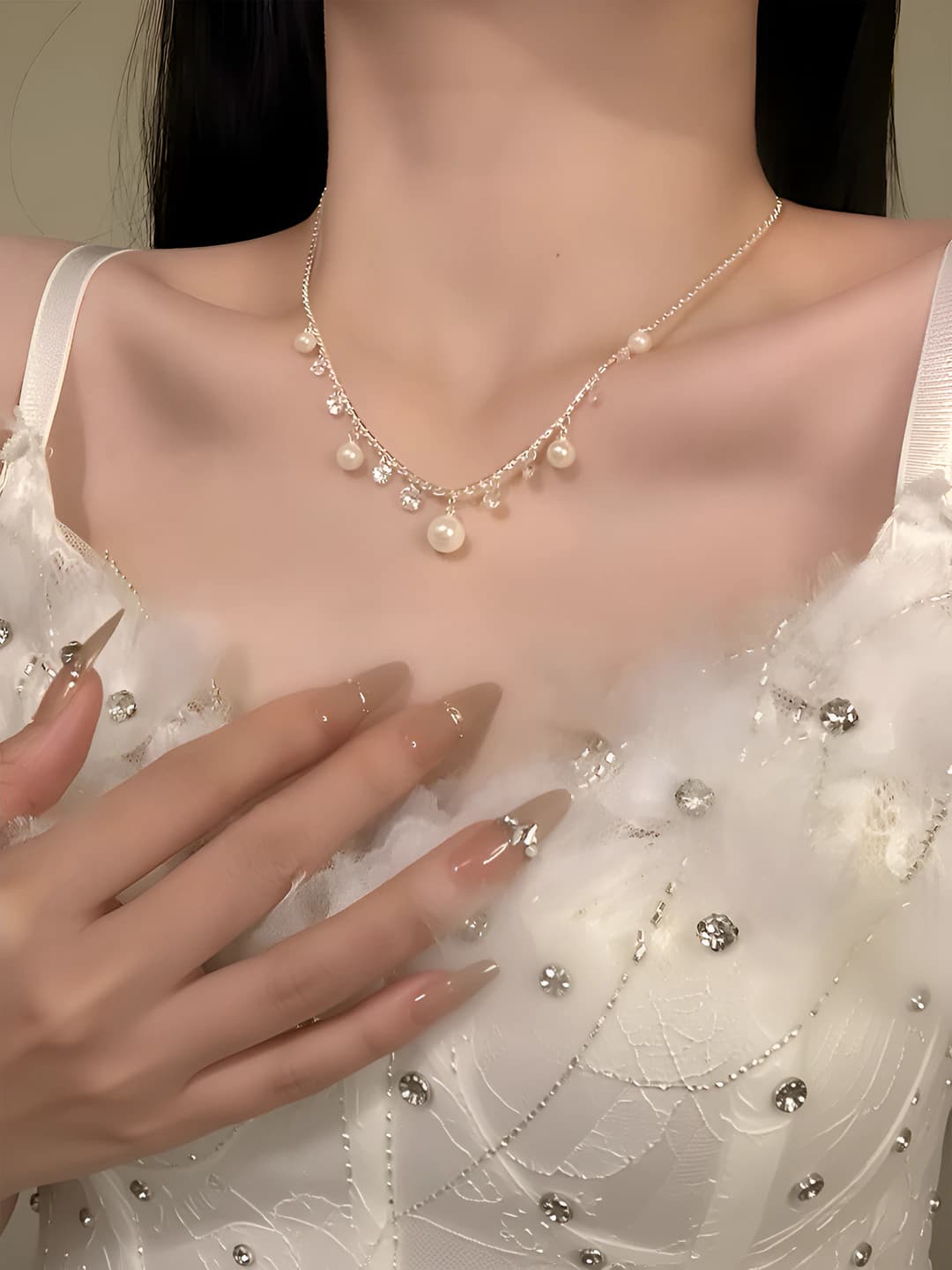 41# Цепочка - Серебряный - Белый