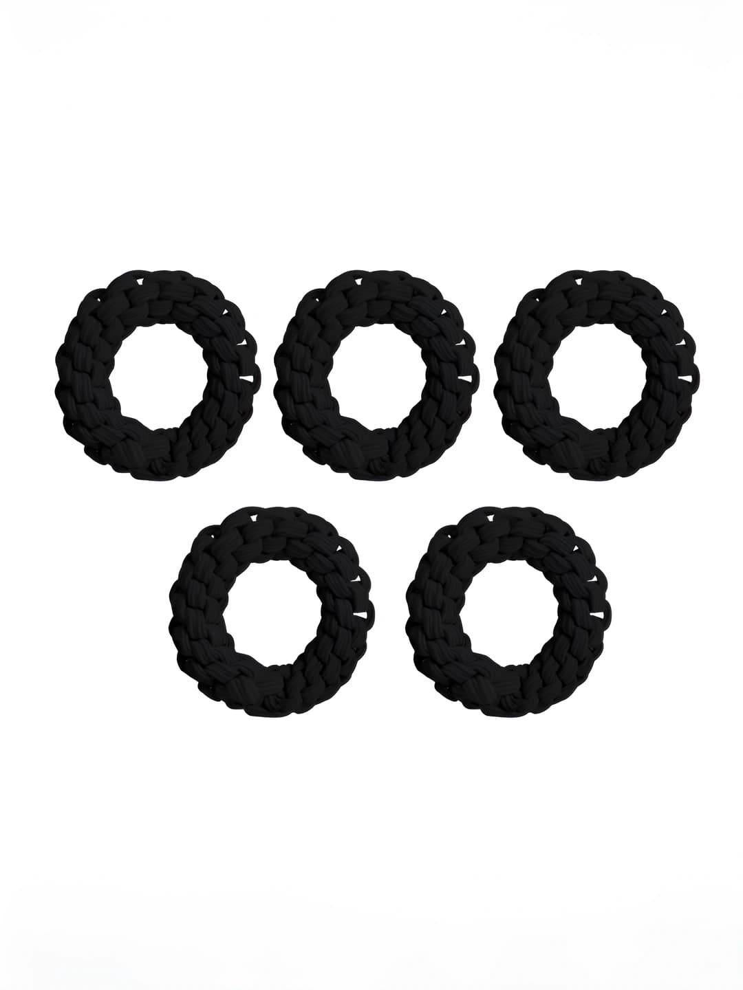 5 pcs, braided, black
