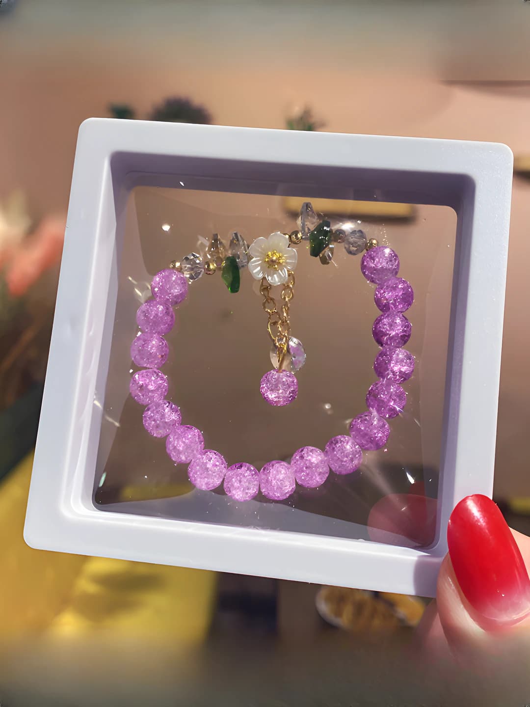 Purple floral cracked bracelet