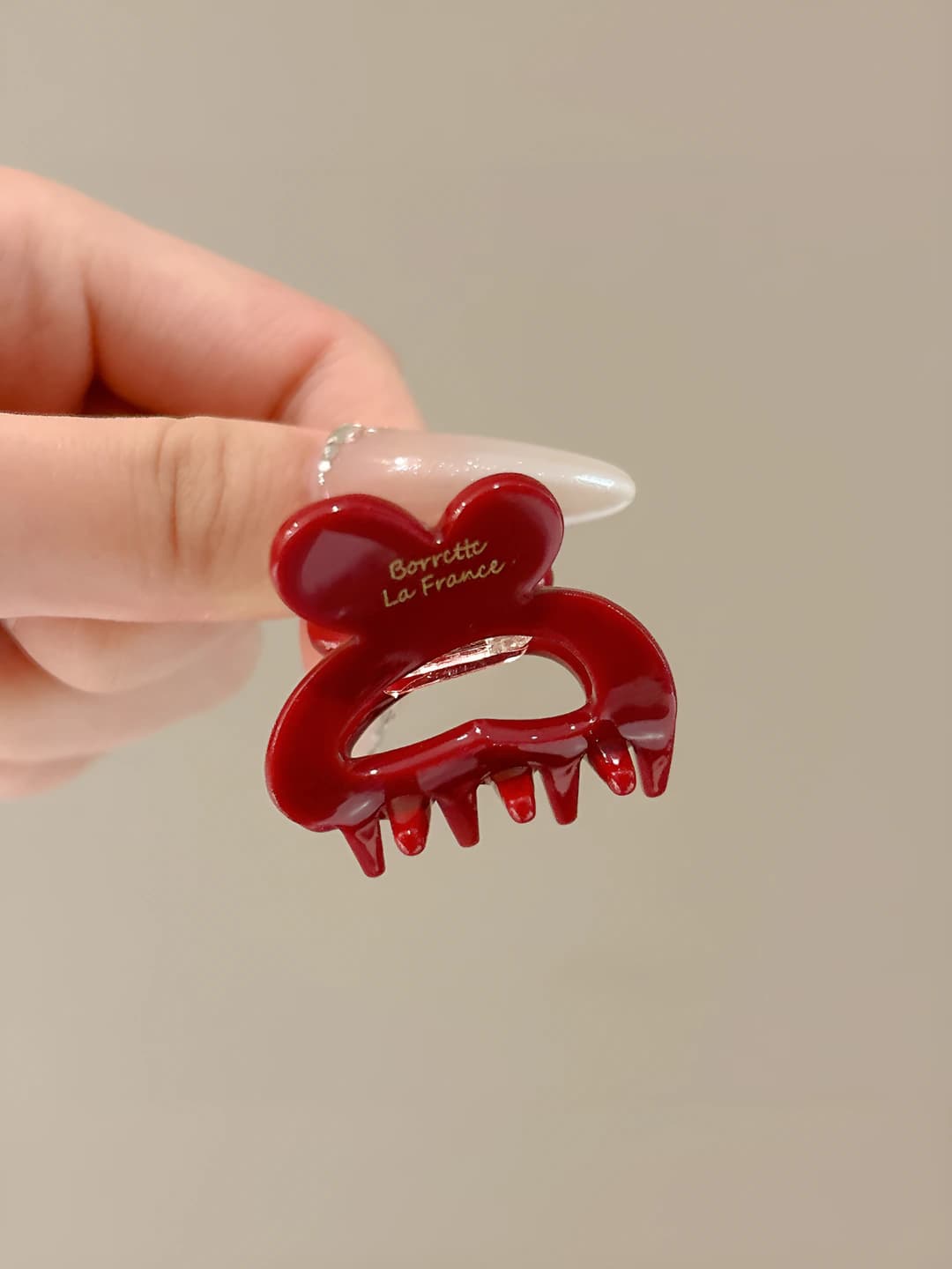 2# Red bunny ear clip [single side] length 3.5cm width 3cm