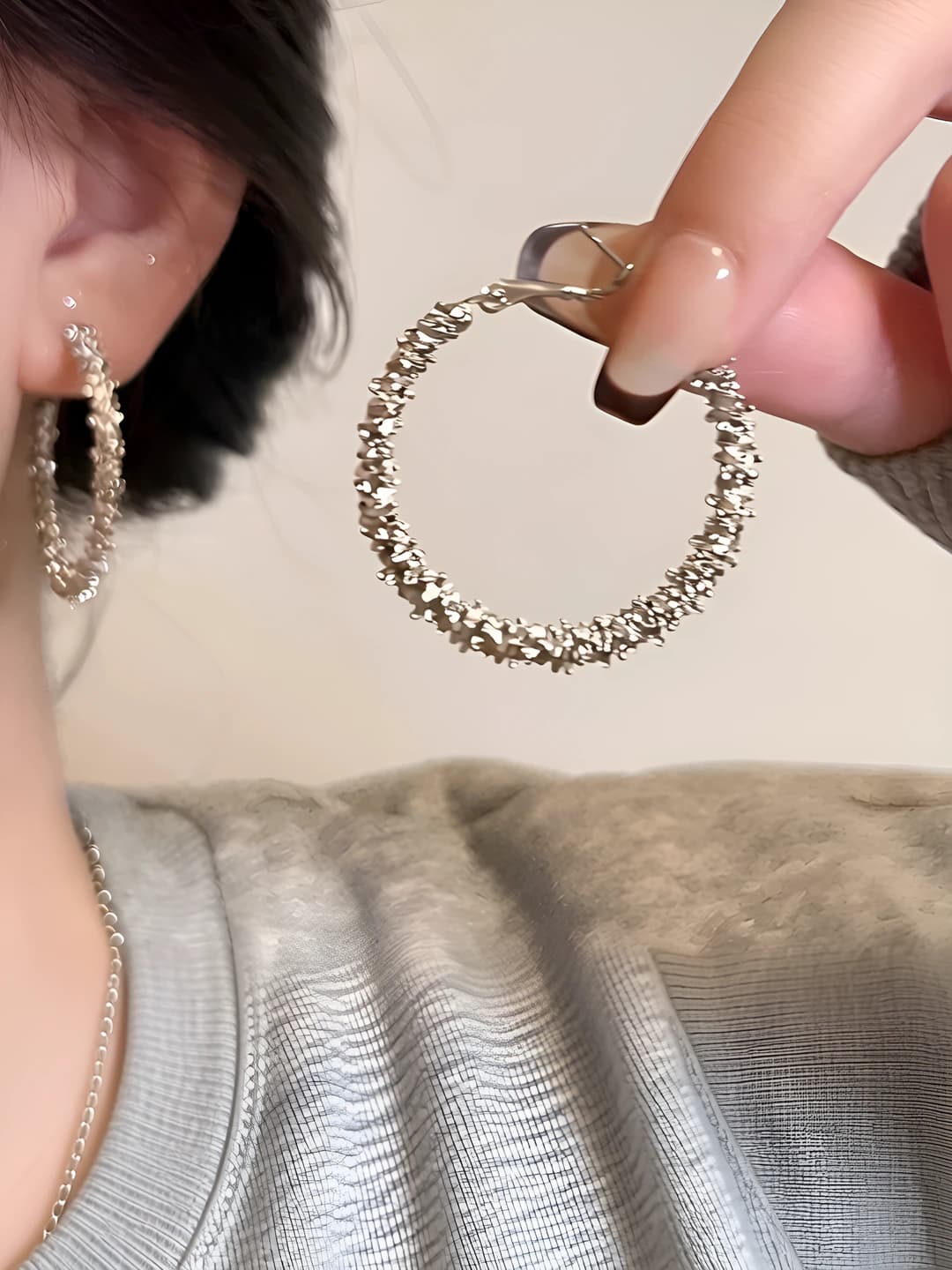 Серебро, мелкий узор, серьги 4 см