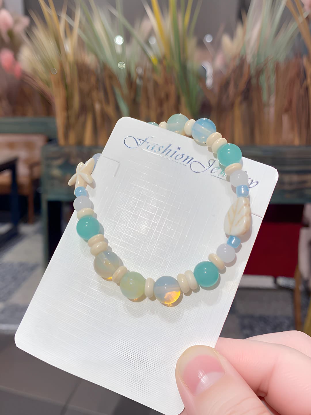 IR7 Starfish and leaf blue bracelet (bag)