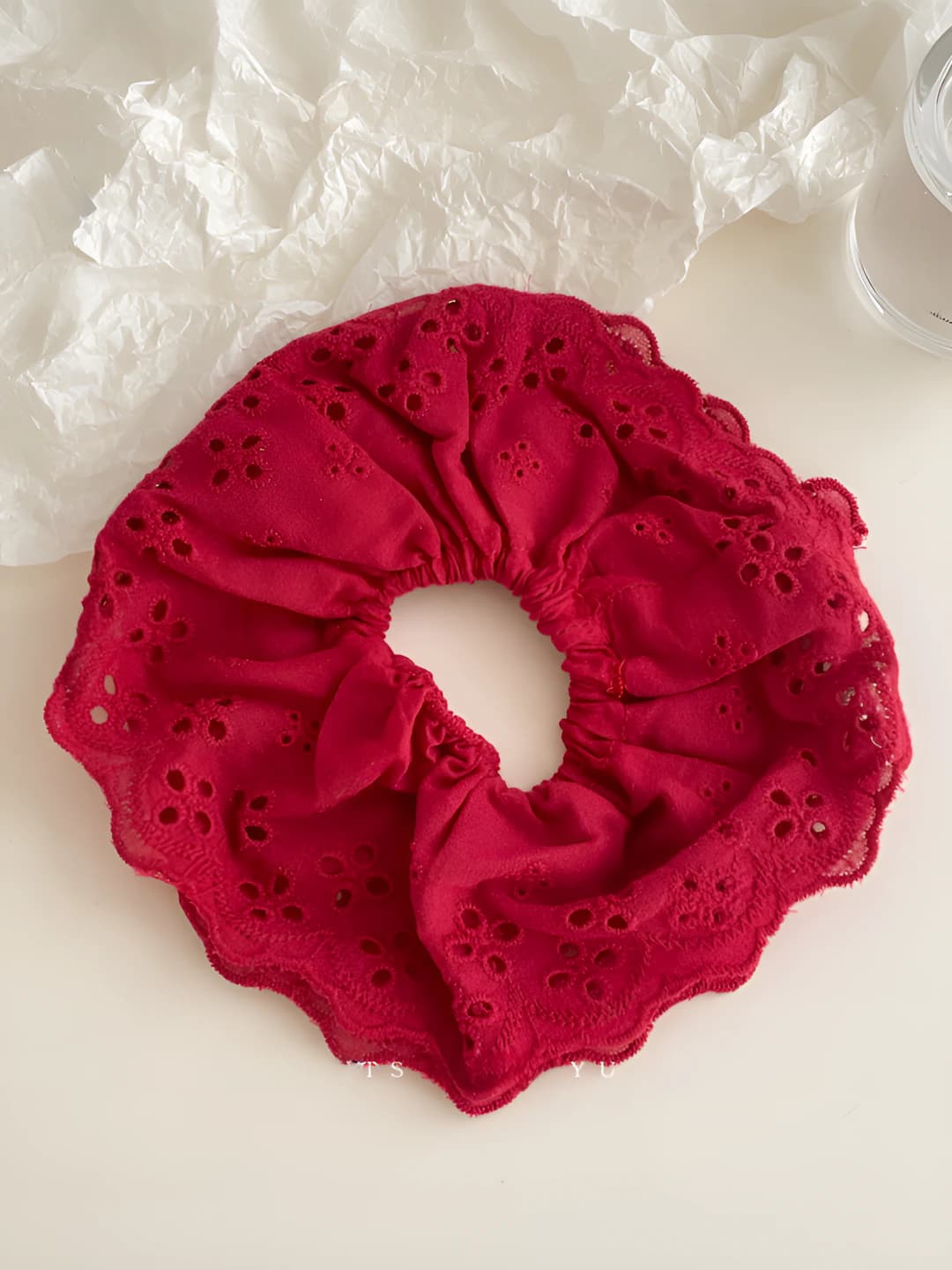 12# Red lace cutout double layer 12 cm