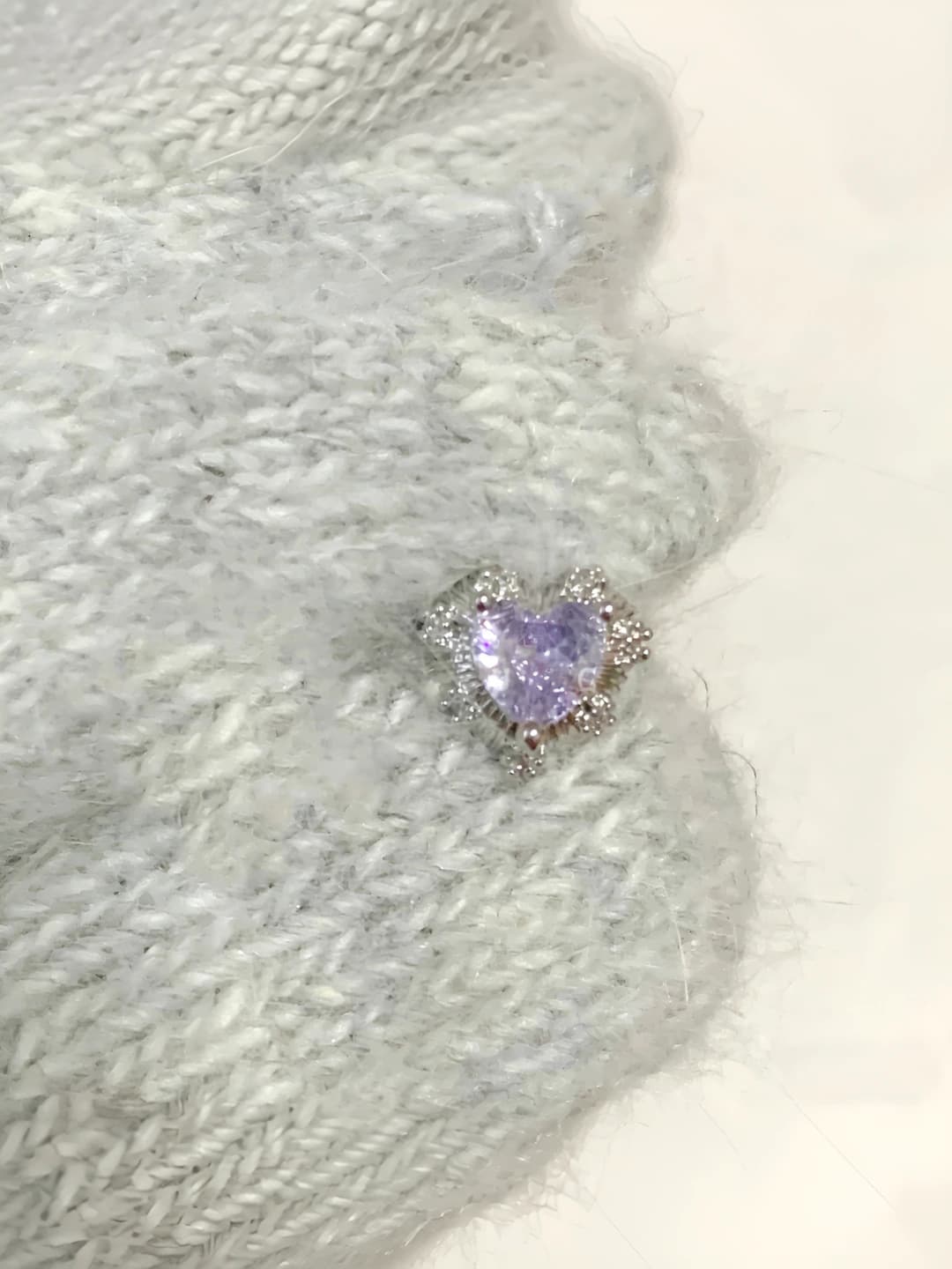 Белое золото, светло-фиолетовый, 0.8*6mm