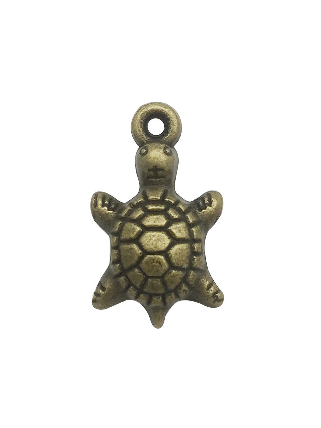 1 pc Antique teal ocean small turtle, 10x18mm, 1.1g