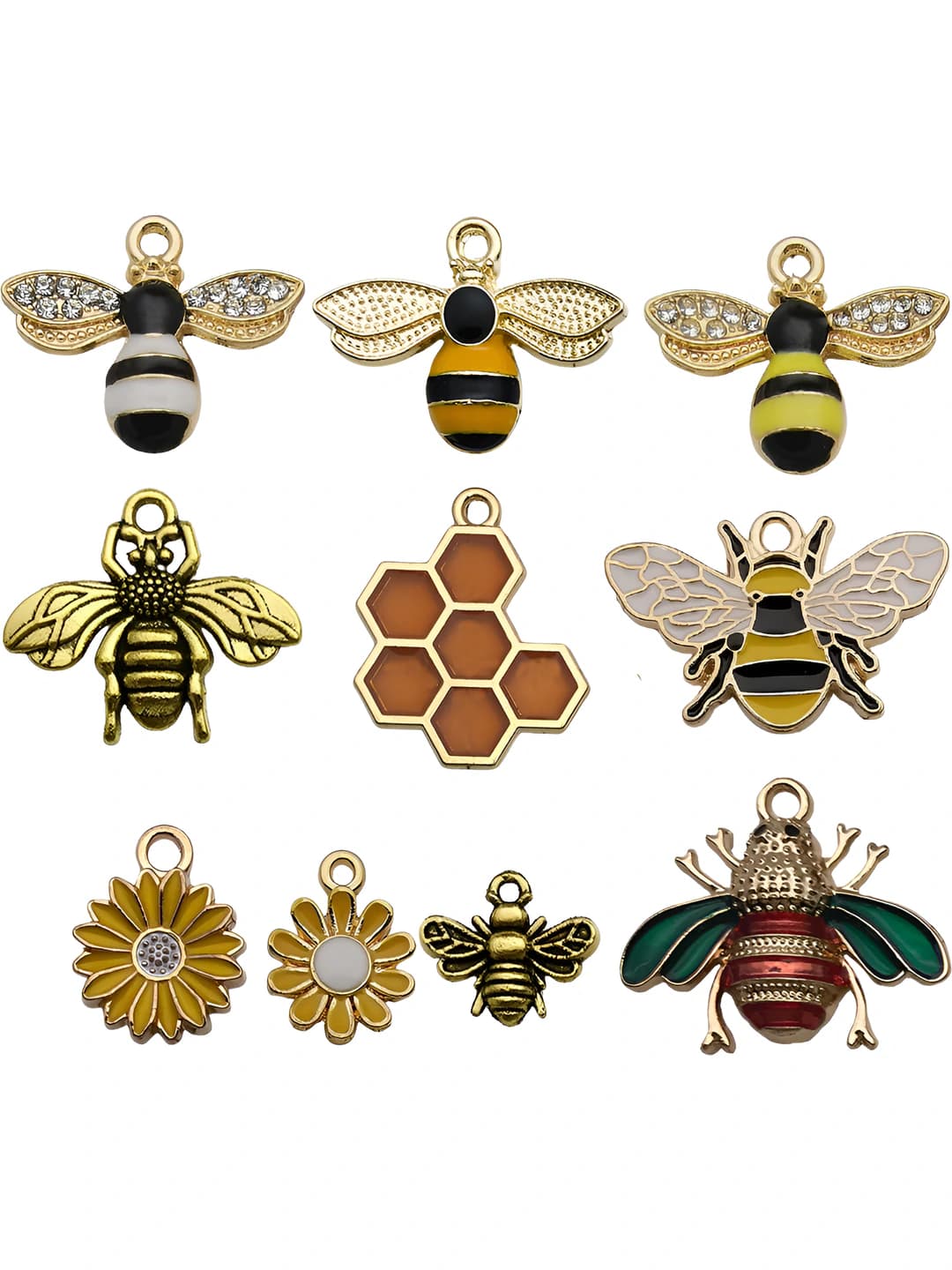 Set of 10 bees, 10 styles, 1 each