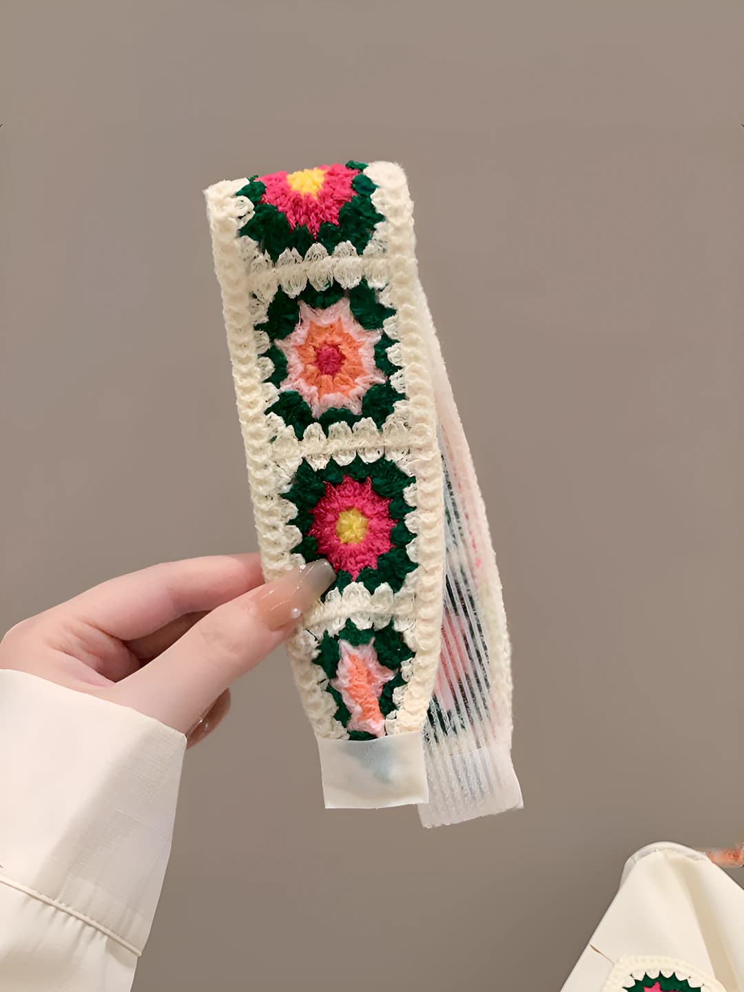9# Бежевый цветочный вариант 37.5 cm