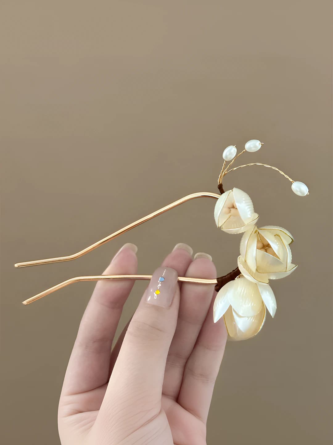 Porcelain white flower pearl U-1#
