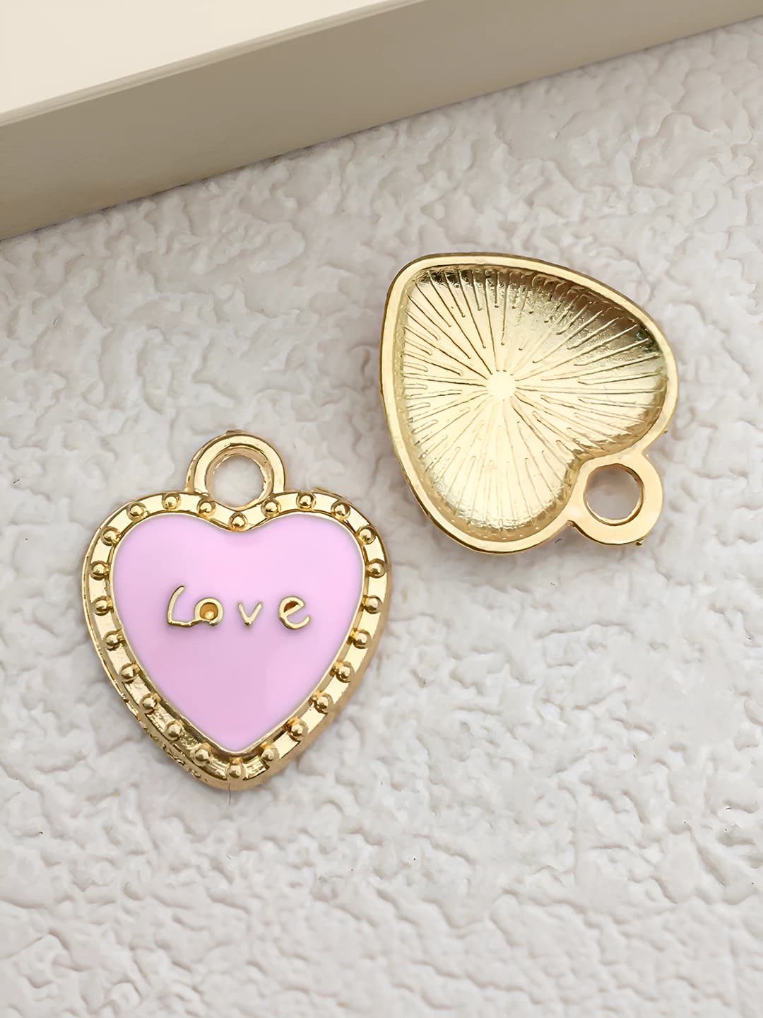 1 шт. розовый персик сердце love 13x15mm - 0.6g - 10980