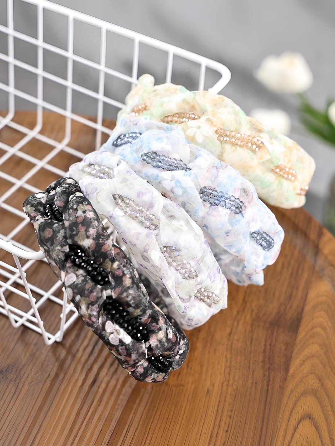 Women's Korean style retro wide edge colored mesh summer toothed headband
