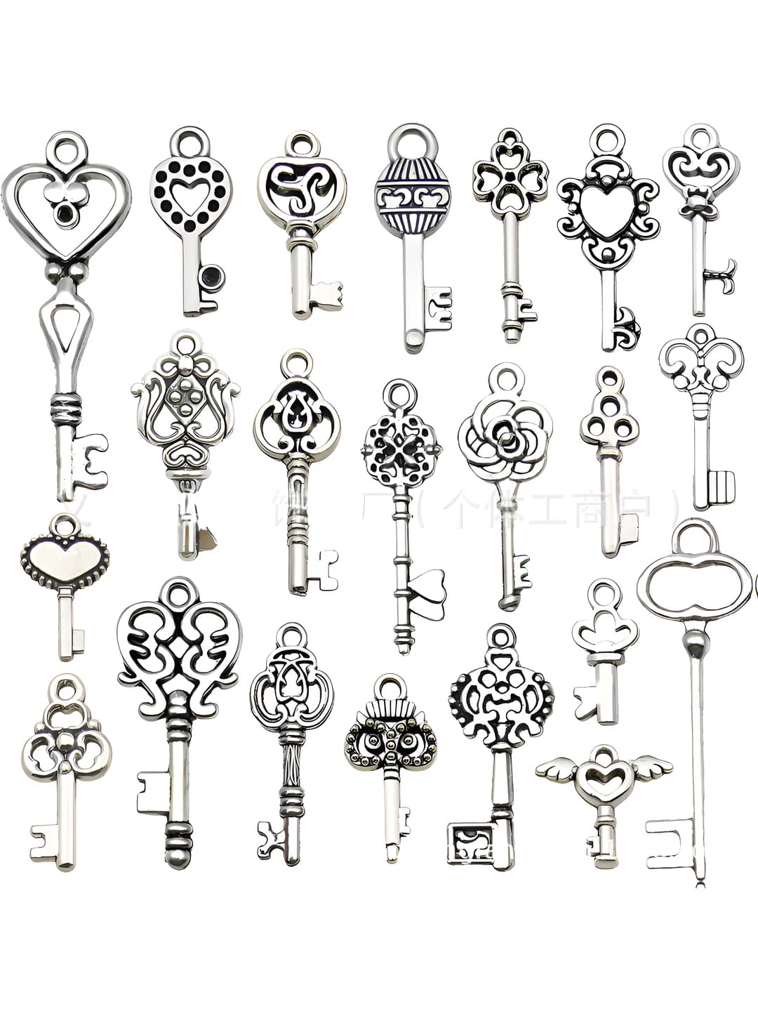 22 antique silver keys, 22g