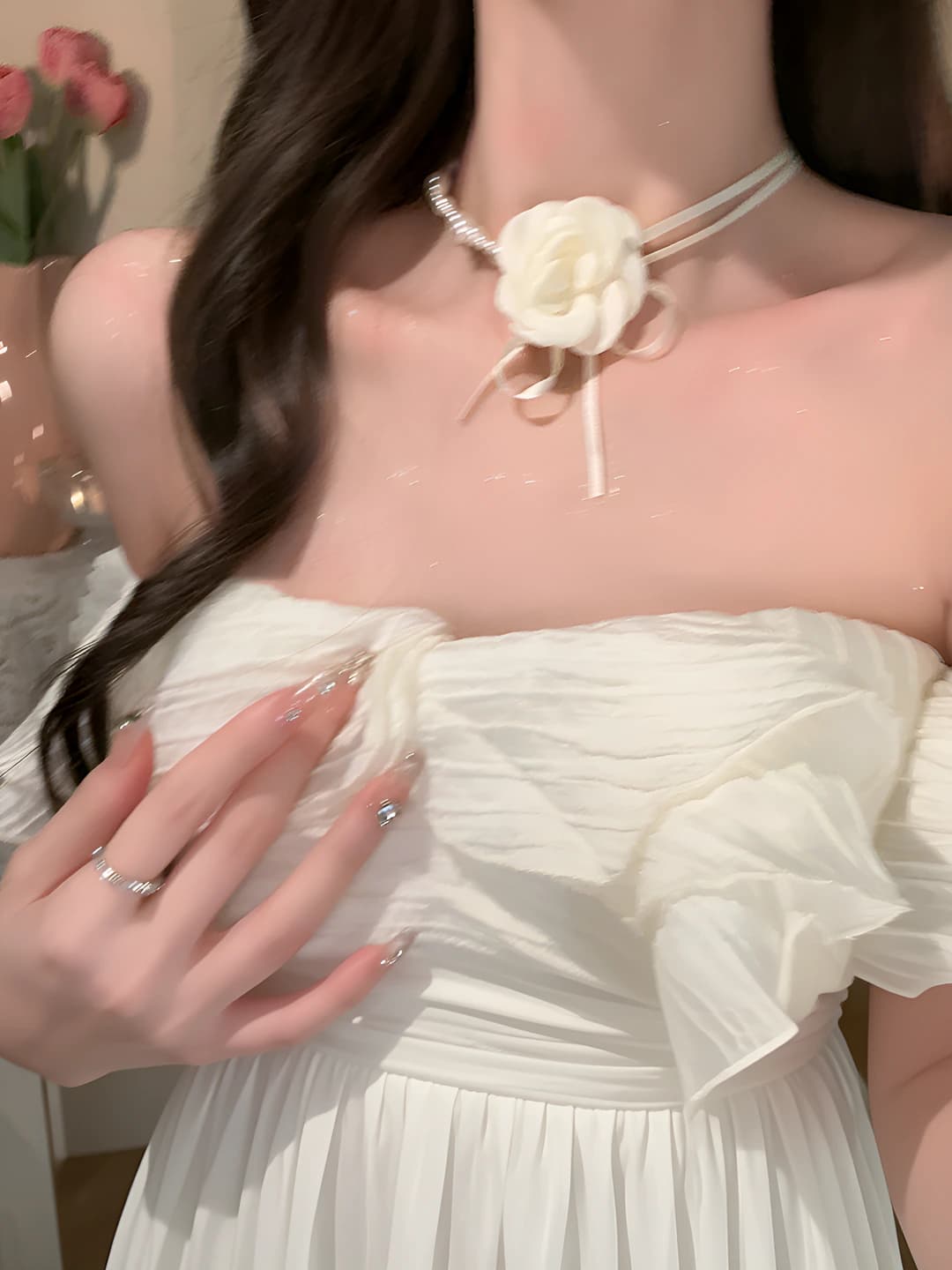 Oqsimon kamelya marvarid zanjir