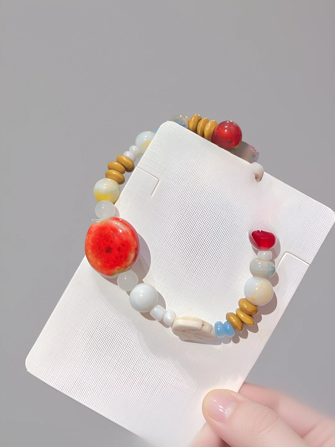 IR9 Red round stone bracelet (bag)