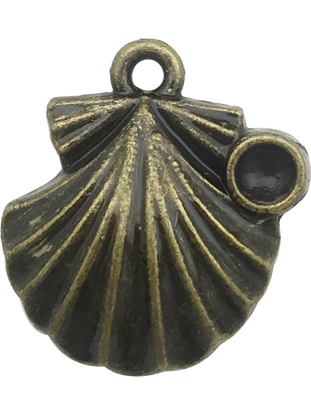 1 pc antique teal shell 19x20mm