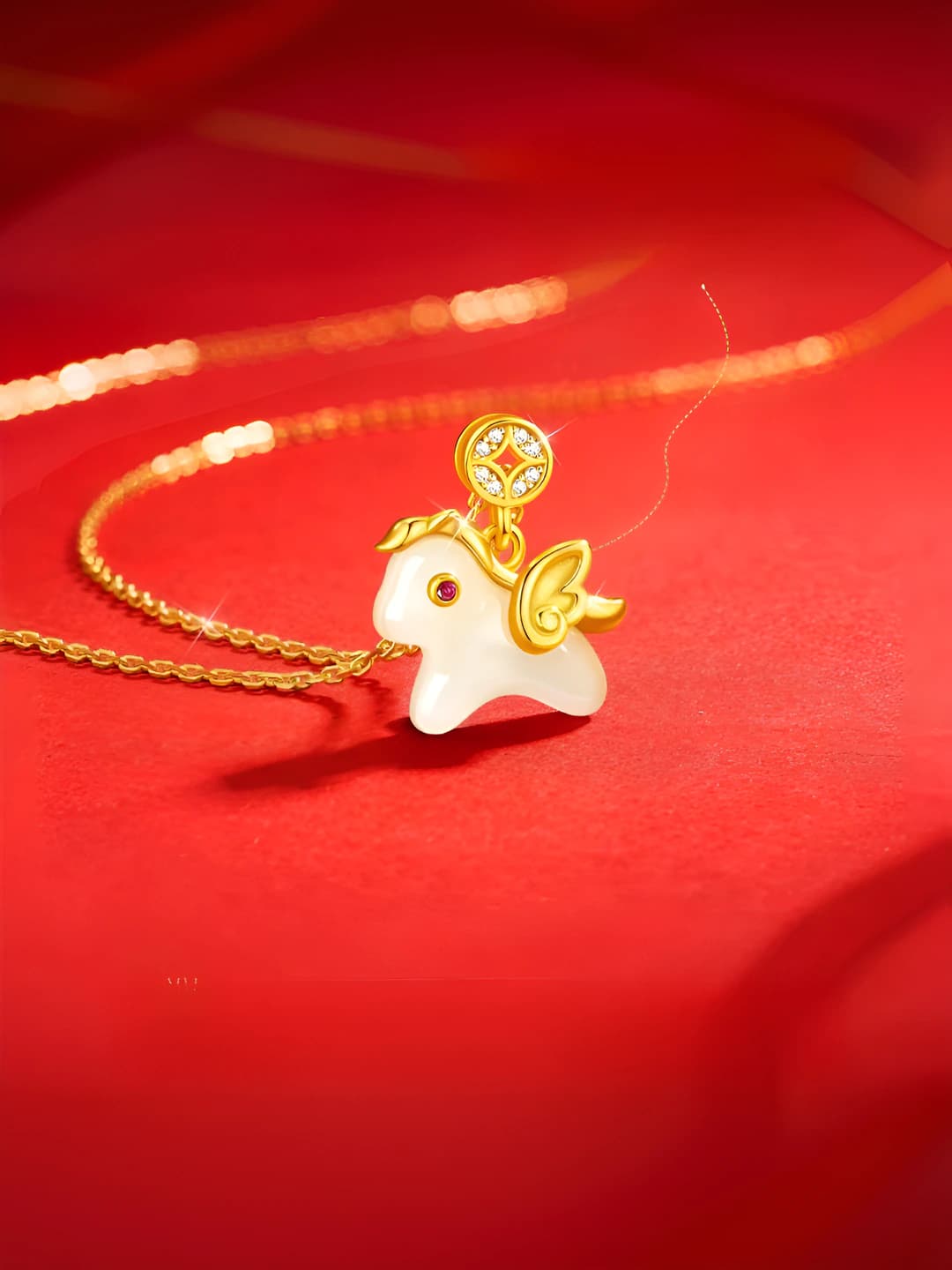 122 money necklace-gold-white