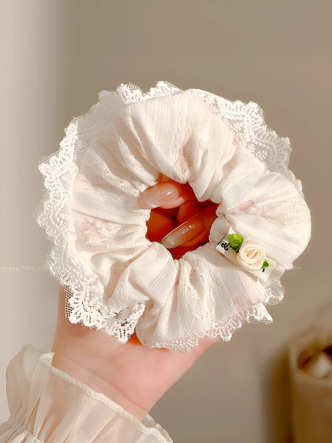 1# floral lace scrunchie
