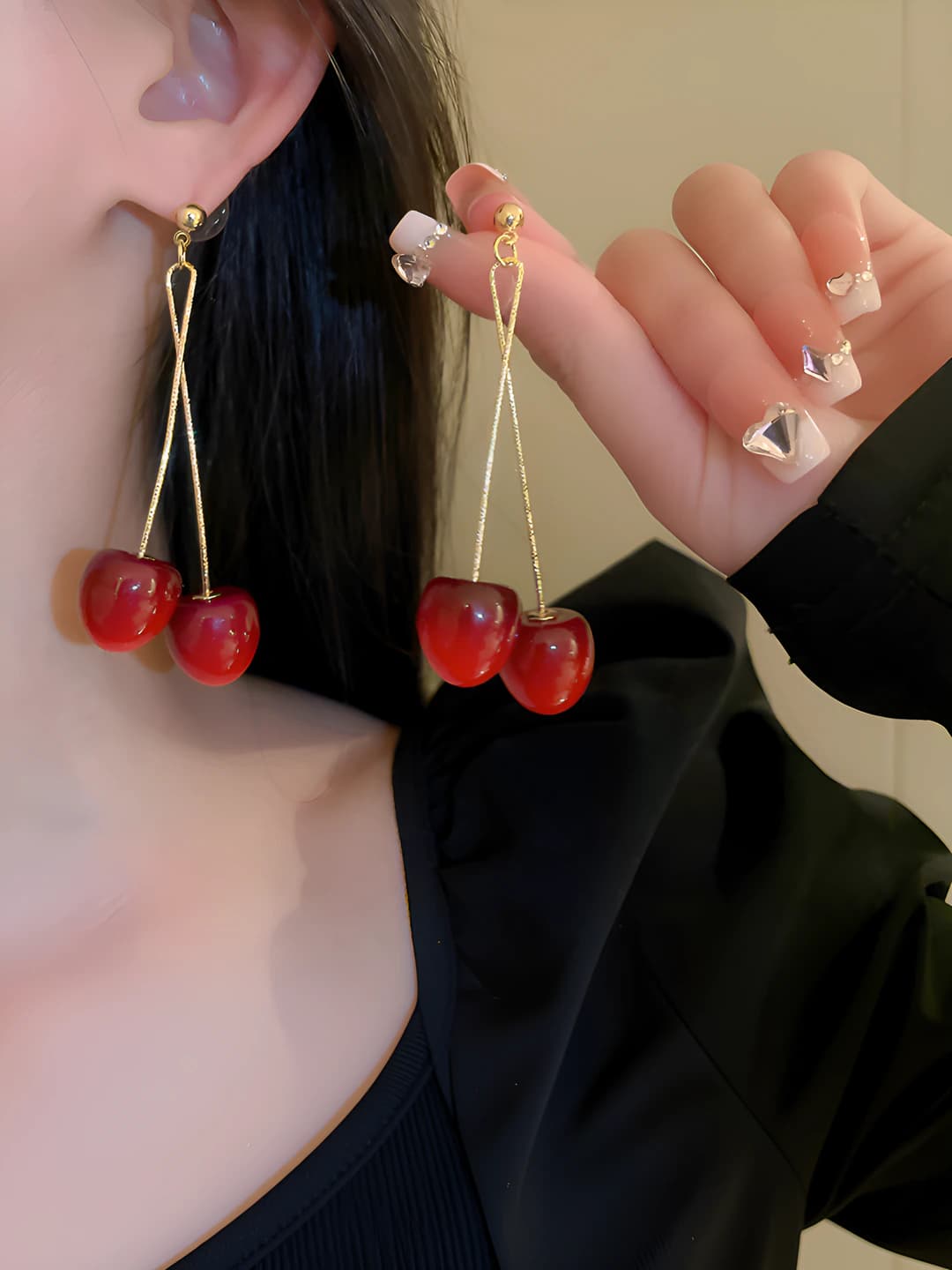 10# Silver post-Red-Cherry