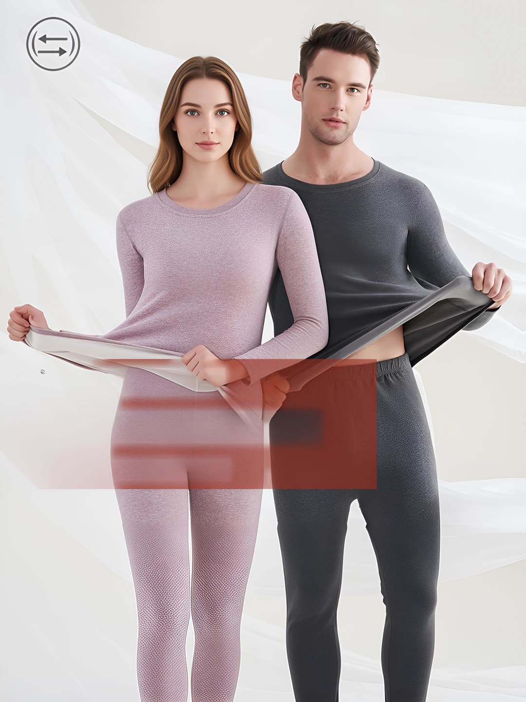 Women's autumn-winter thermal underwear set warm wool and silk fleece-lined thickened