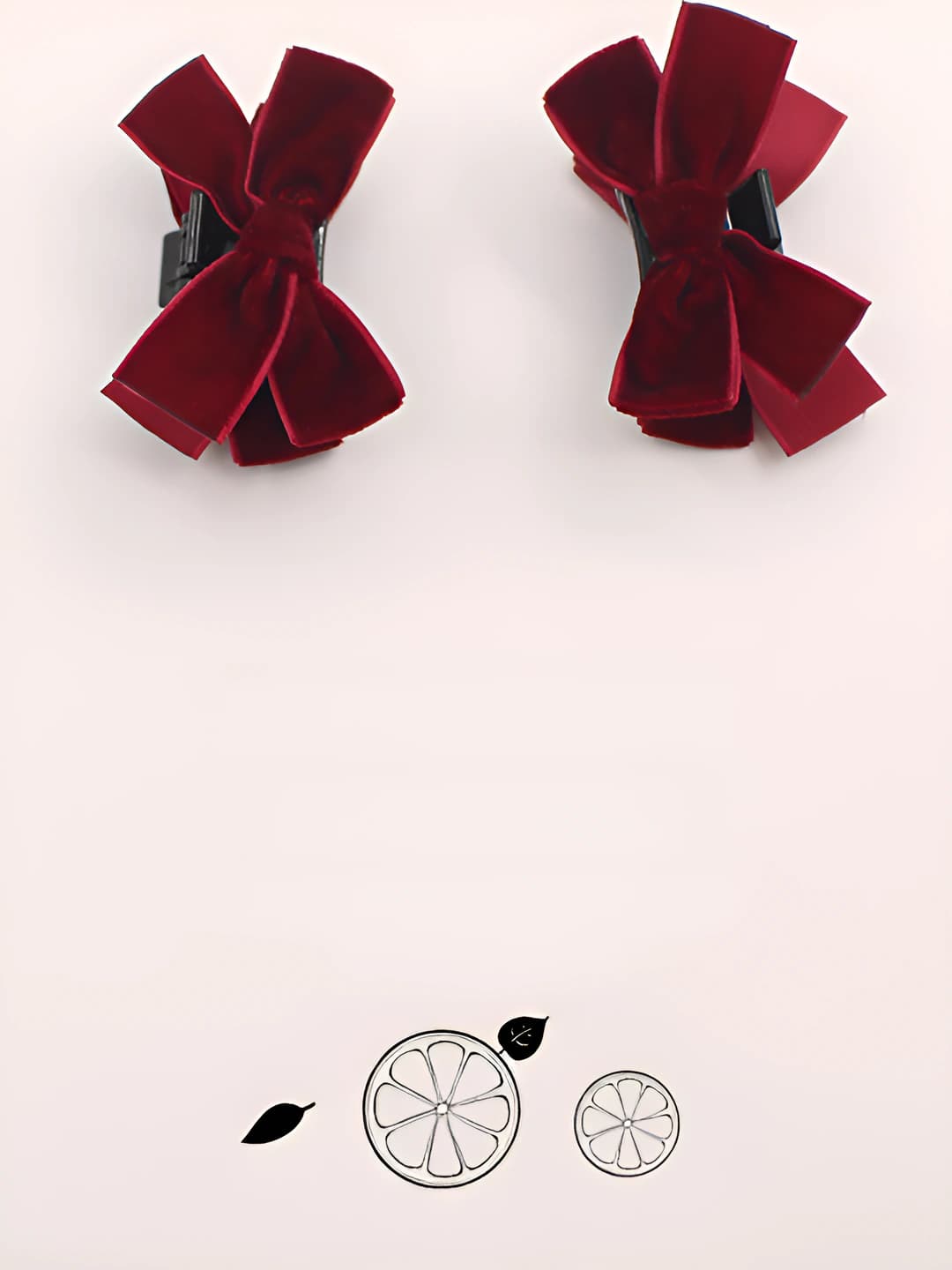 Wine red velvet claw clip 1 pc