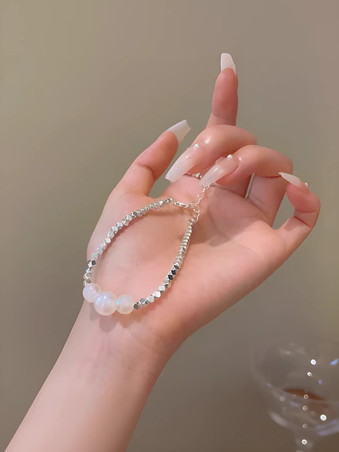 23# Mermaid pearl silver bracelet