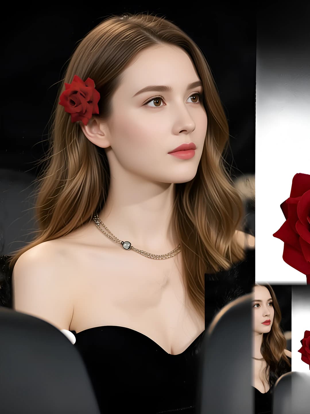 1# Red rose clip (~4.5 cm)